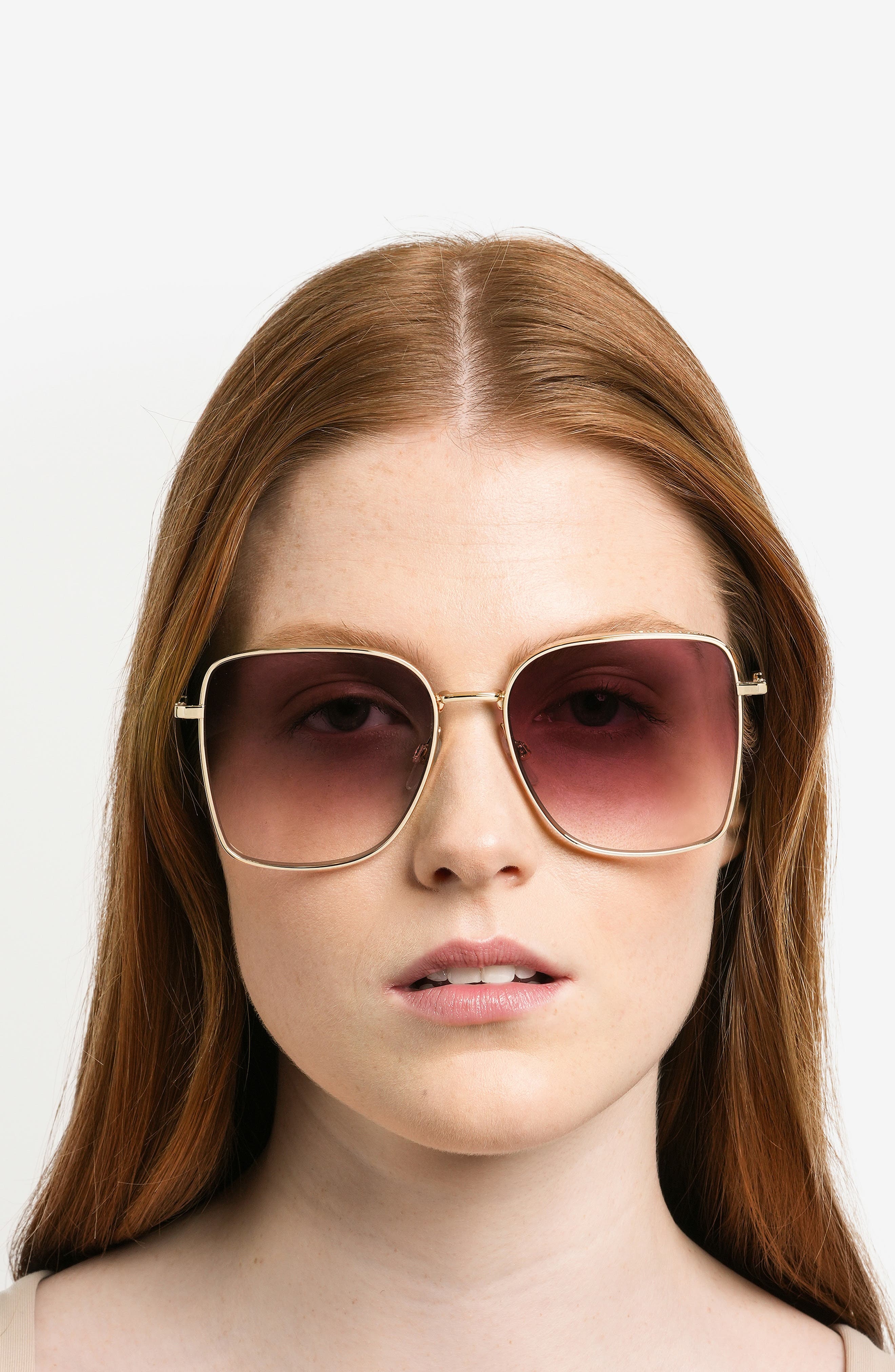 Marc Jacobs 58mm Square Sunglasses in Gold Violet at Nordstrom - 3