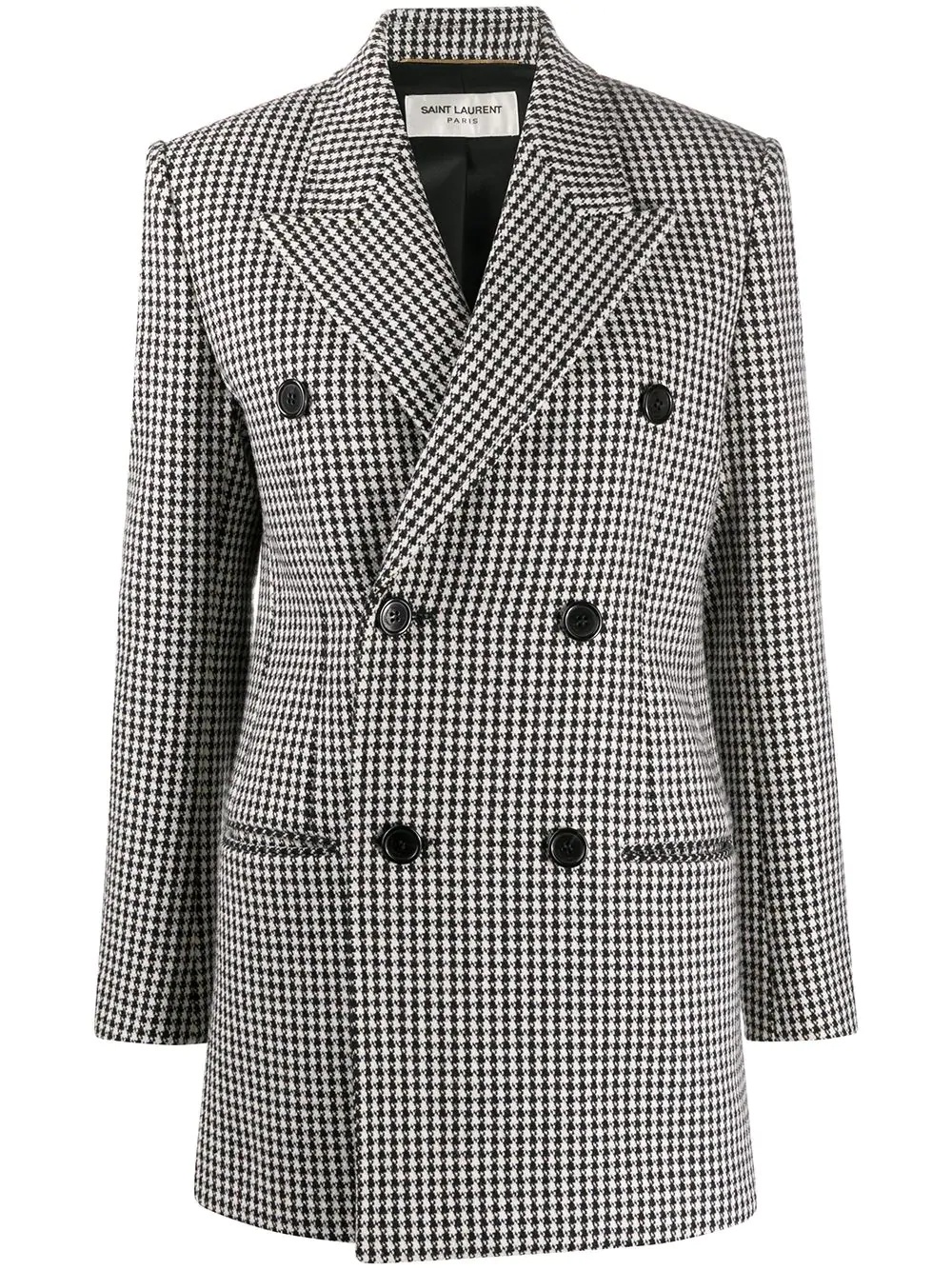 houndstooth double-breasted coat - 1