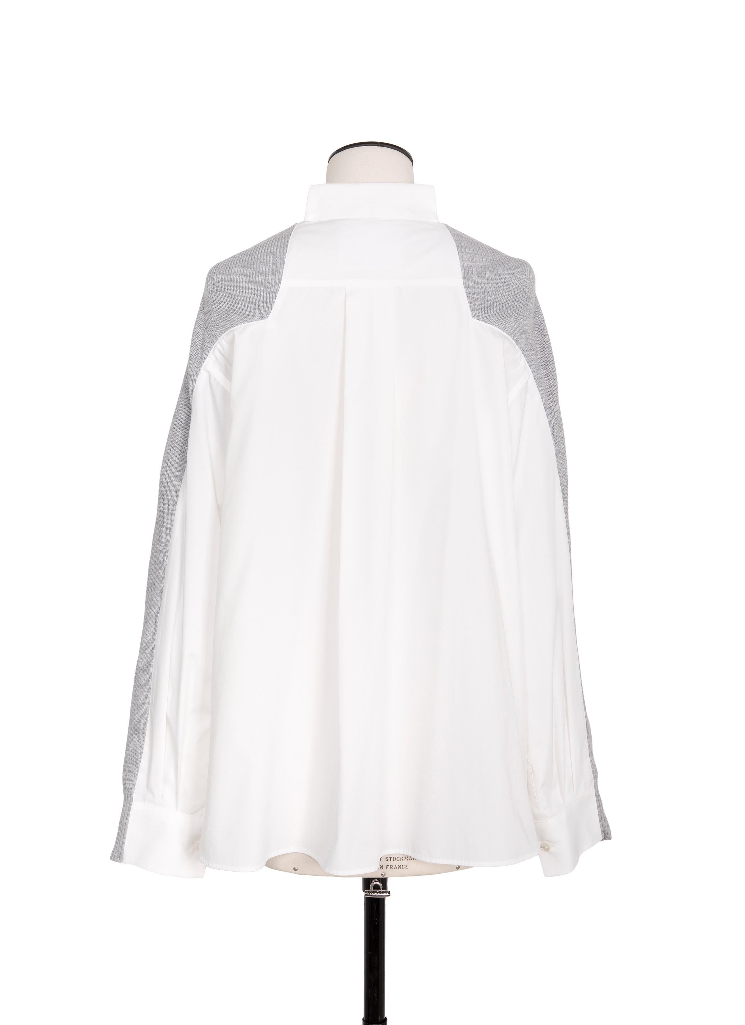 Cotton Knit x Cotton Poplin Cardigan - 4