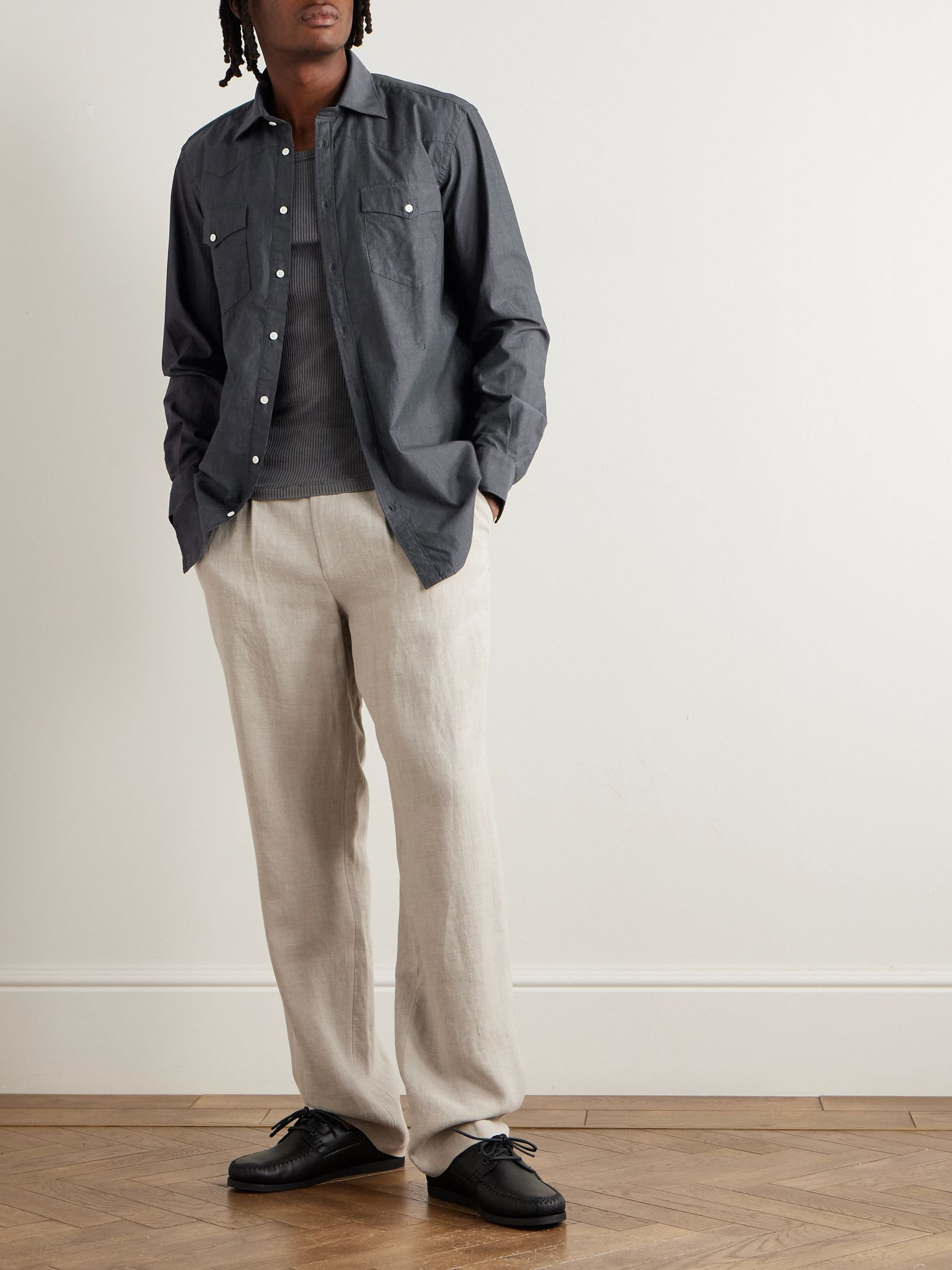 Arizona Cotton-Poplin Shirt Navy - 2