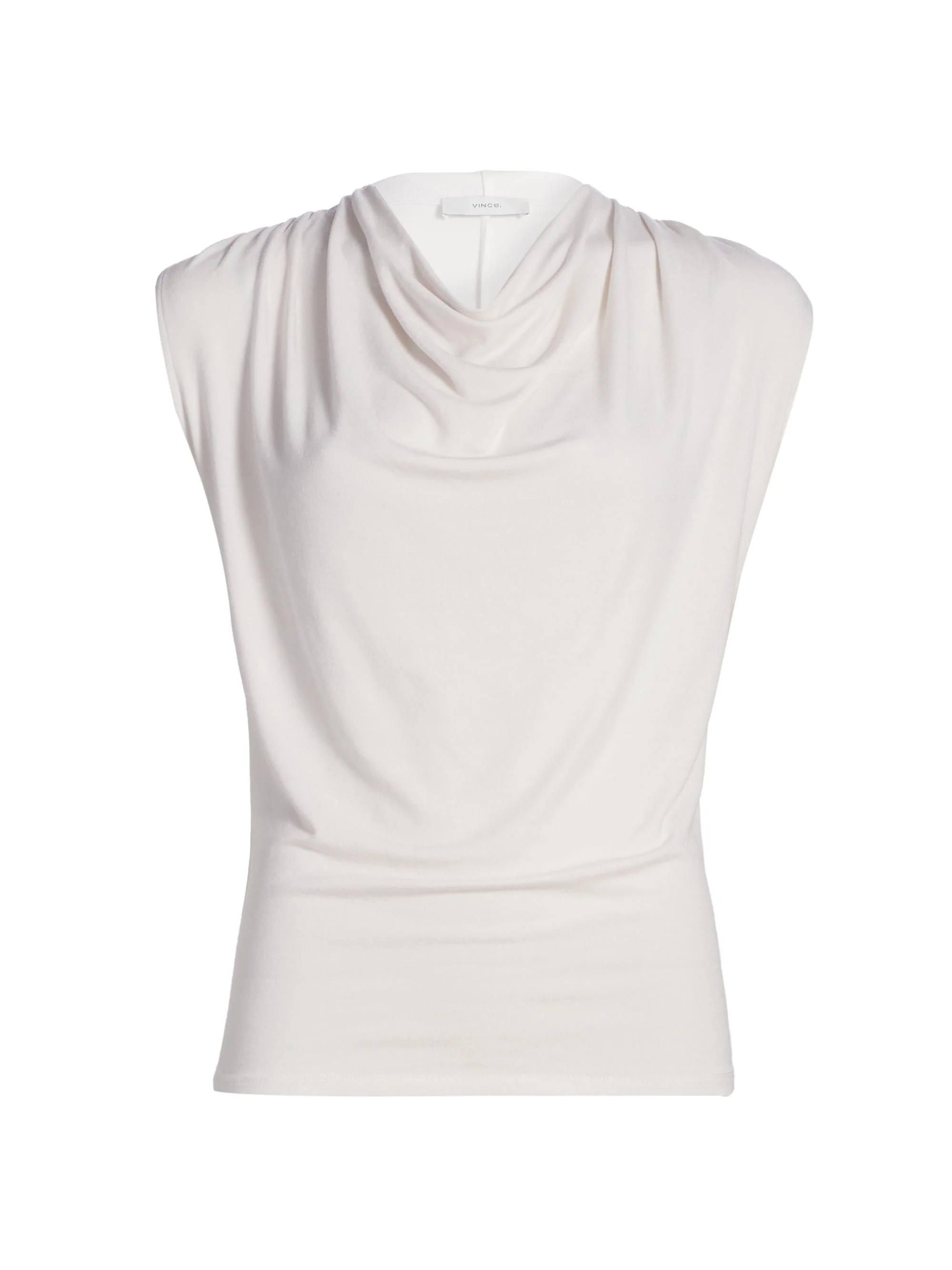 Women's Draped Cowlneck Sleeveless Top - Gesso - 1