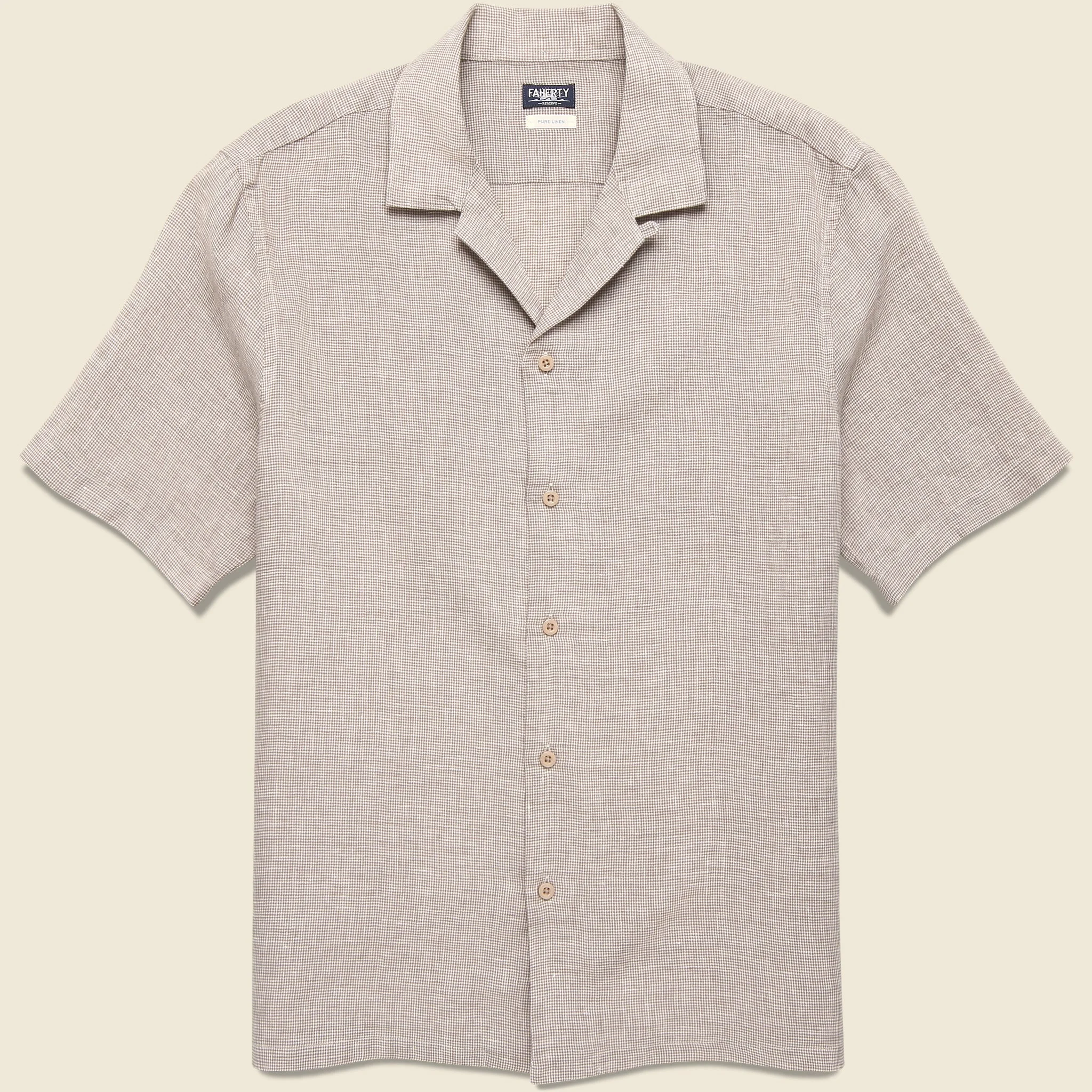 Laguna Camp Shirt - Khaki Pincheck - 1