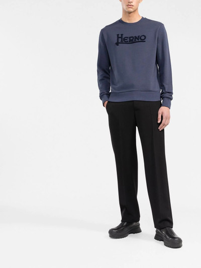 Herno logo-print long-sleeve sweatshirt outlook