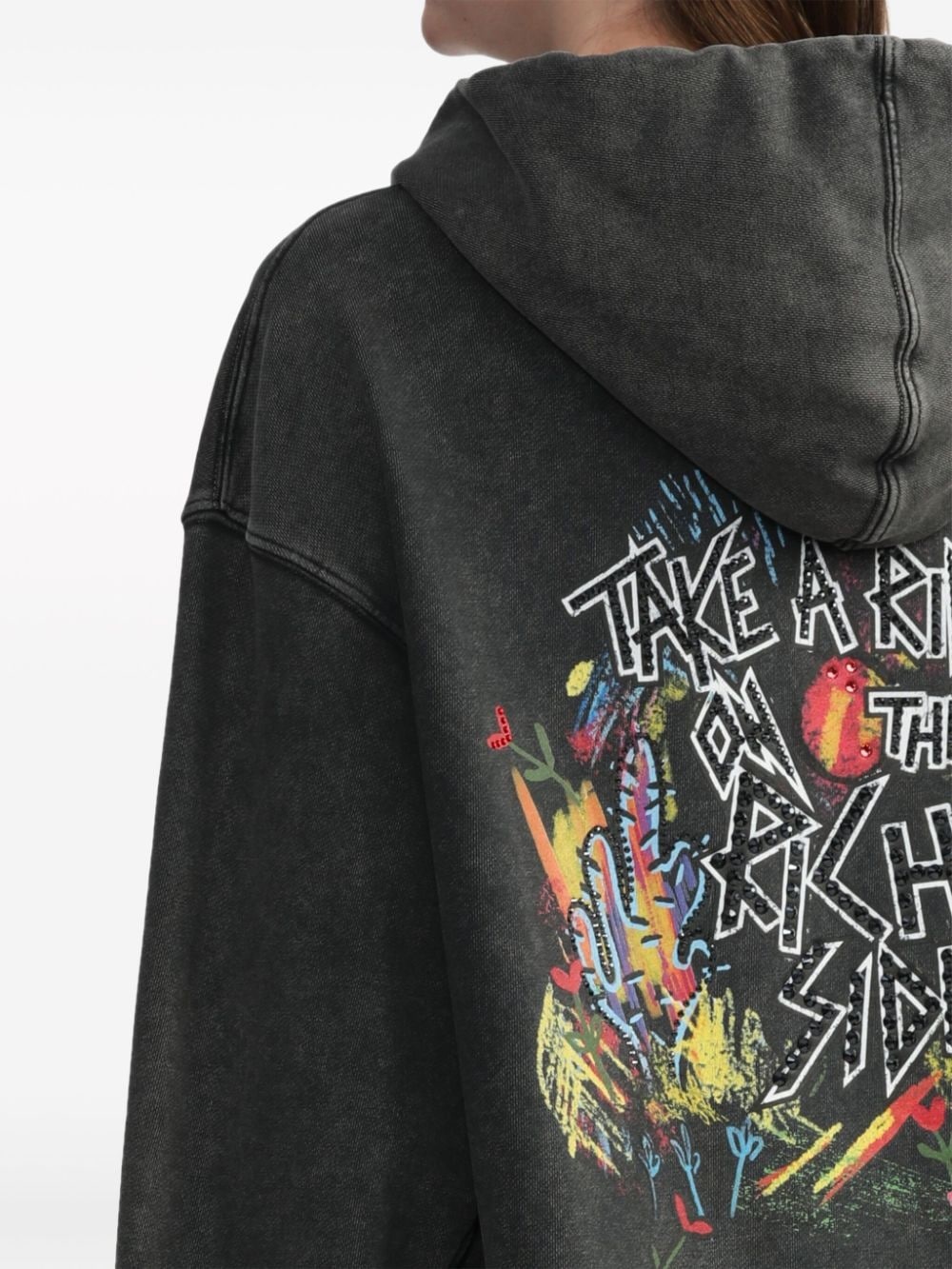 graphic-print cotton hoodie - 5