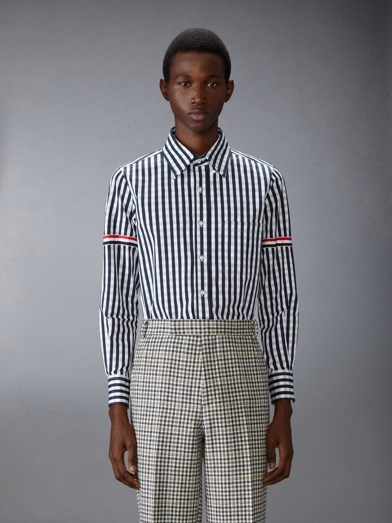 Thom Browne GINGHAM CHECK POPLIN ARMBAND SHIRT outlook