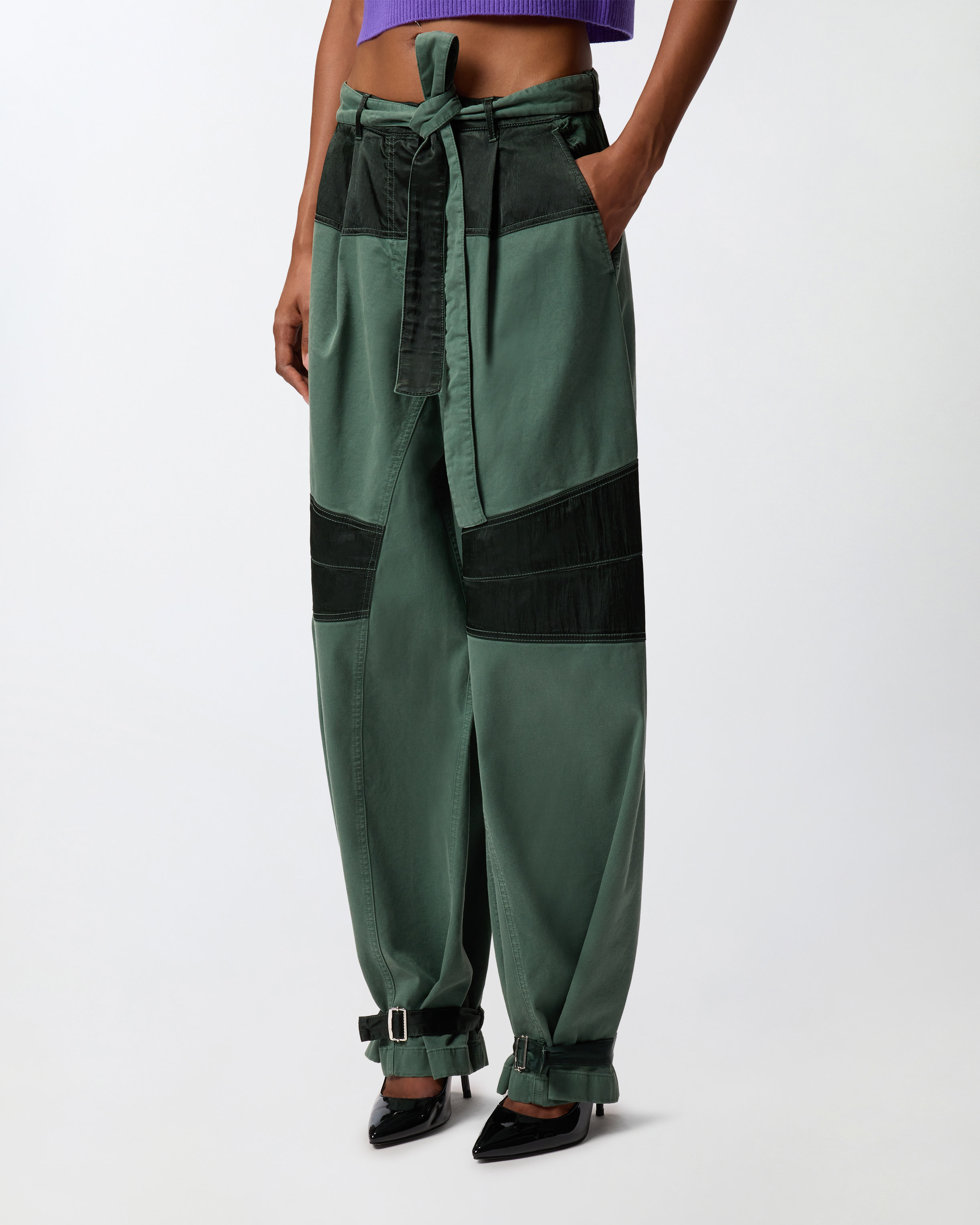 UTILITY TROUSERS WITH CONTRASTING INSERTS - 3