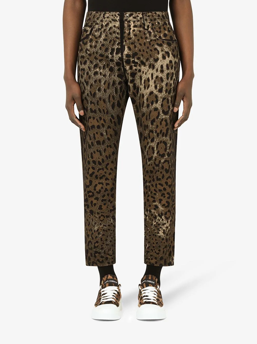 leopard print cropped trousers - 3