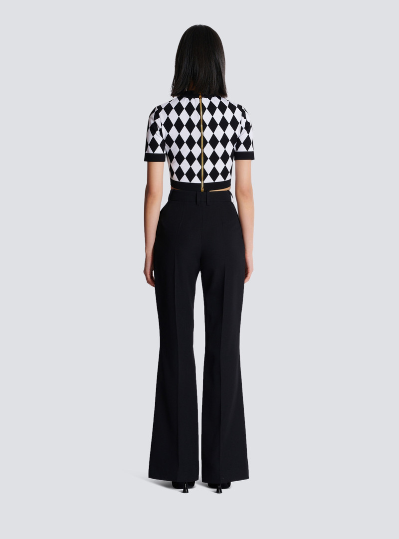 Diamond jacquard knit top 4