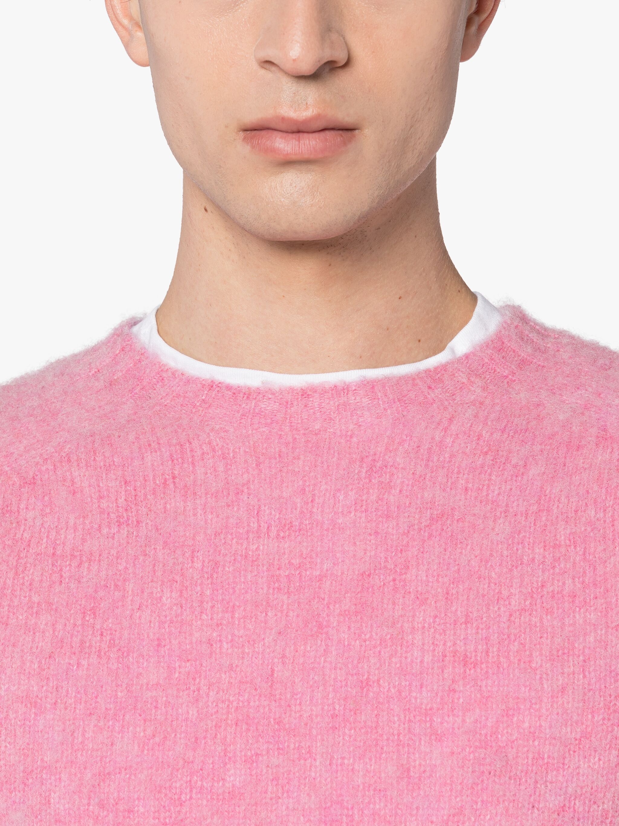 HUTCHINS PINK WOOL CREWNECK SWEATER - 5