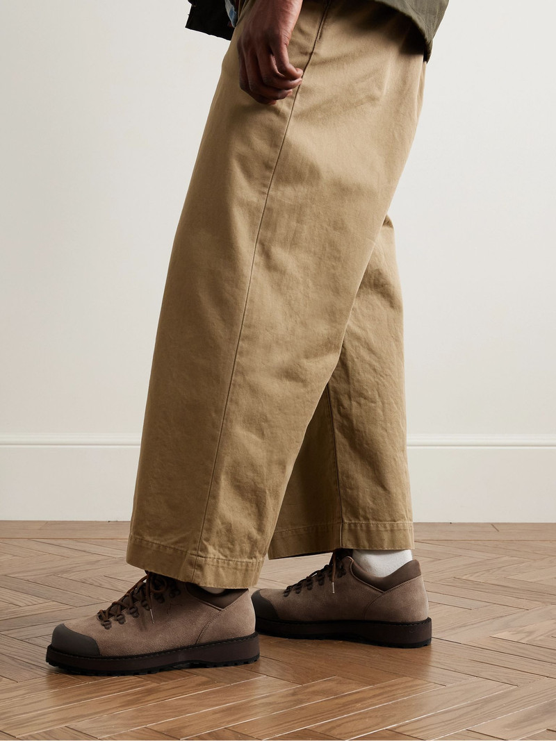 Diemme Cornaro Rubber-Trimmed Suede Sneakers Light brown outlook