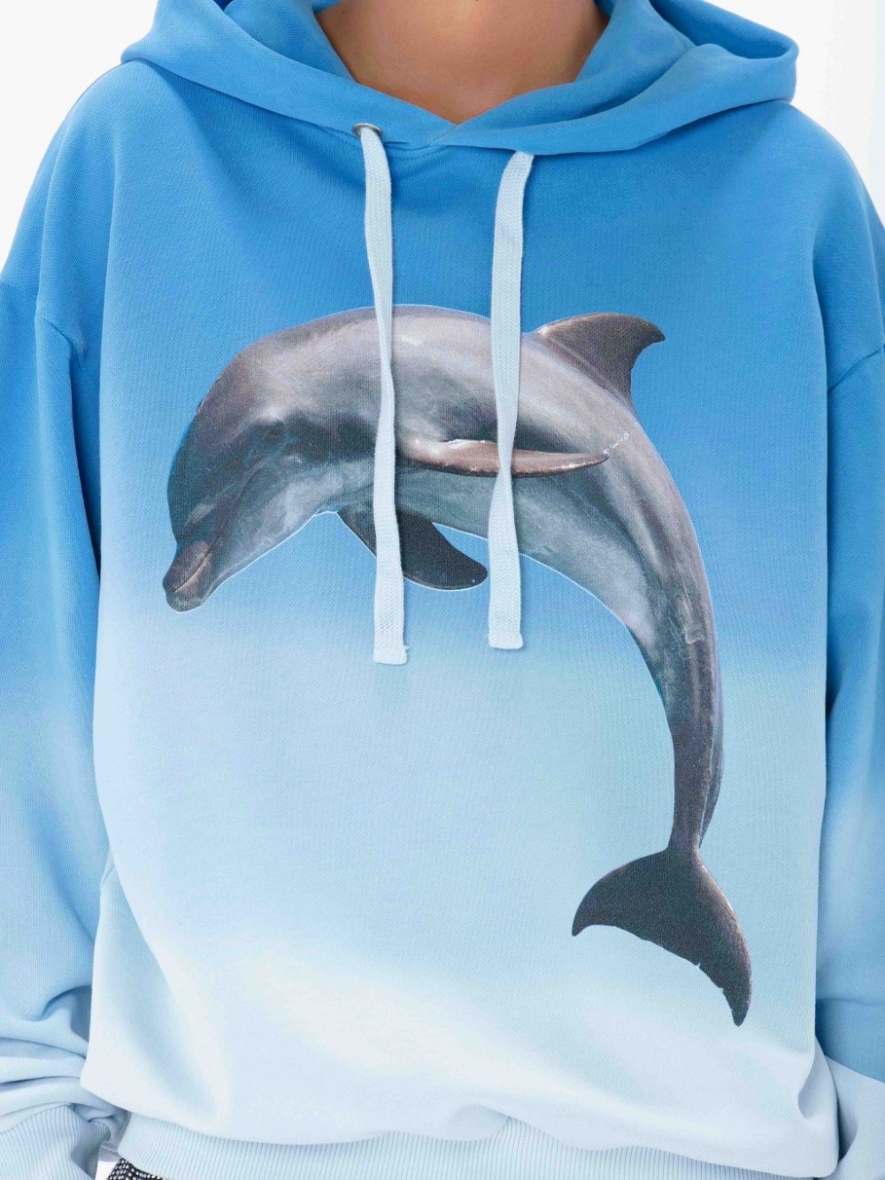 CLASSIC FIT DOLPHIN PRINT HOODIE - 5