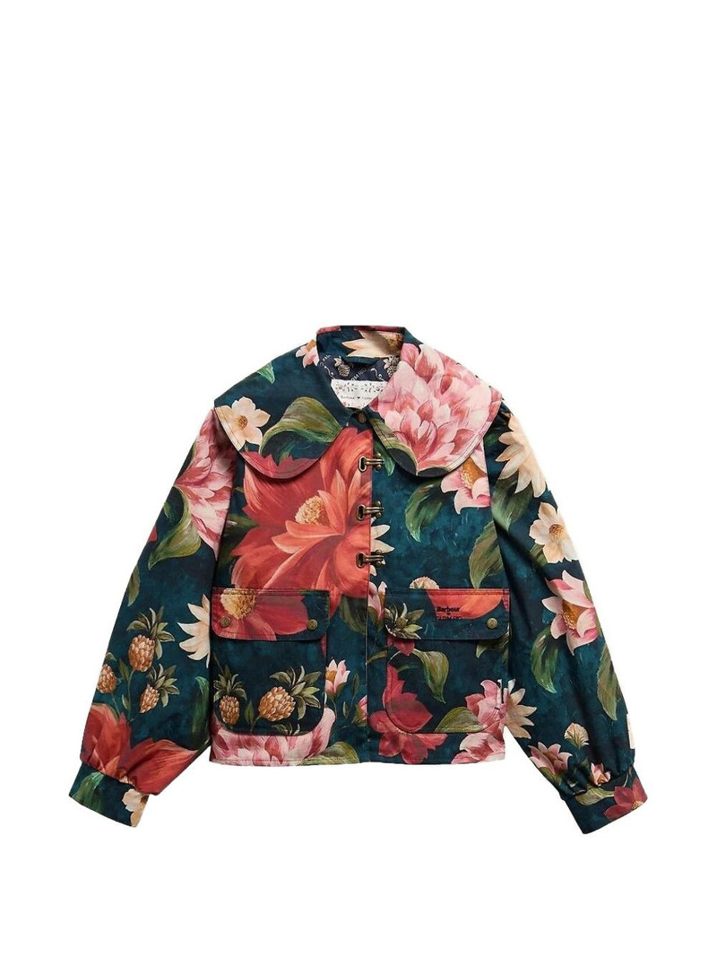 x FARM Rio floral-print collared jacket 1