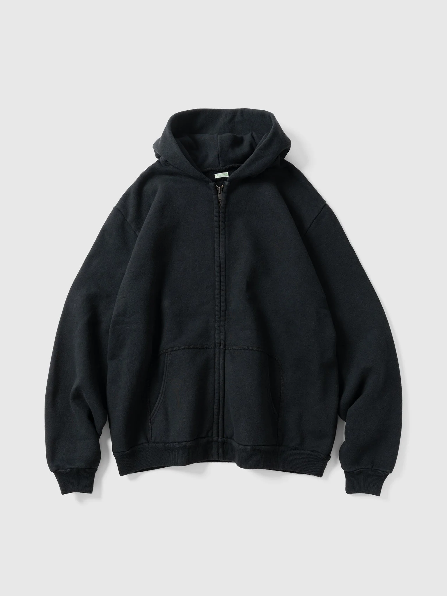 Vintage Zip Sweat Hoodie Black - 1