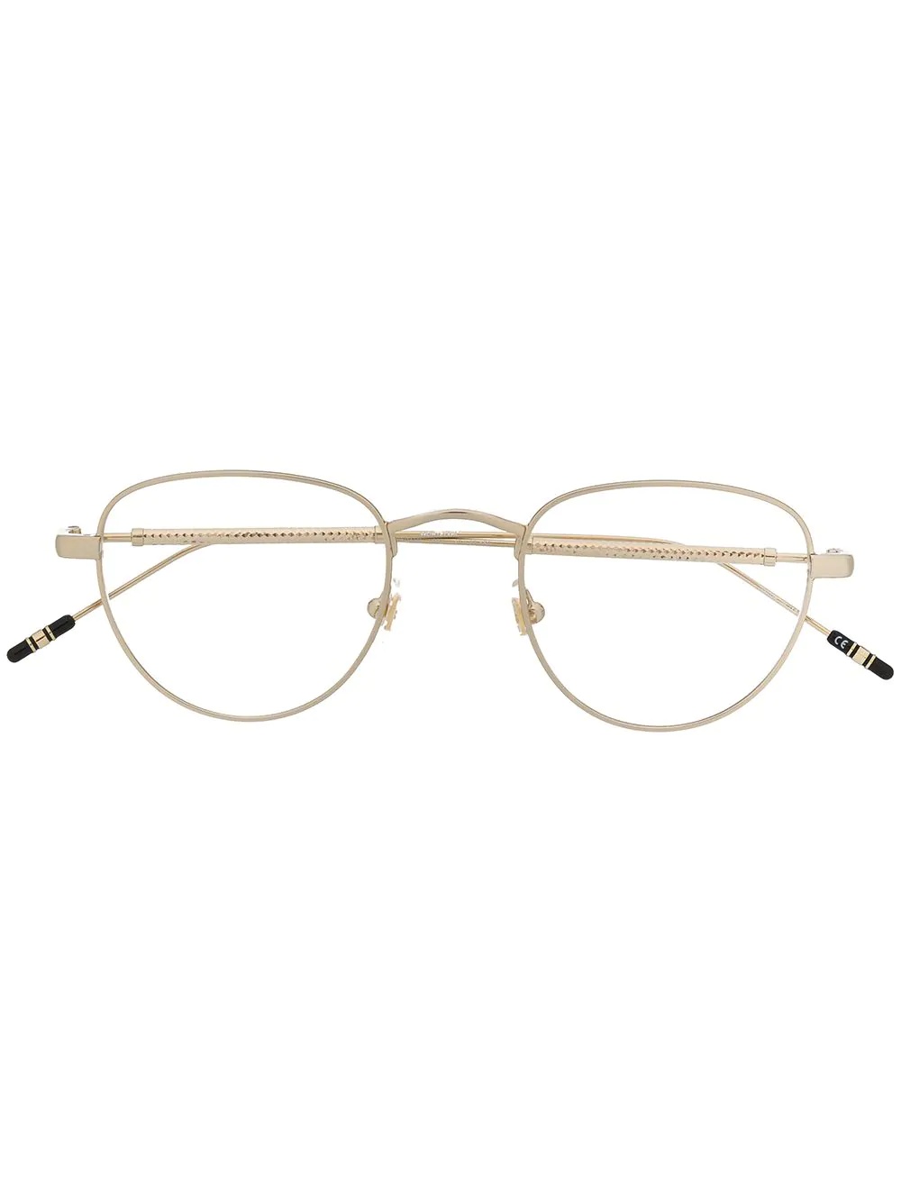 embossed round frame glasses - 1