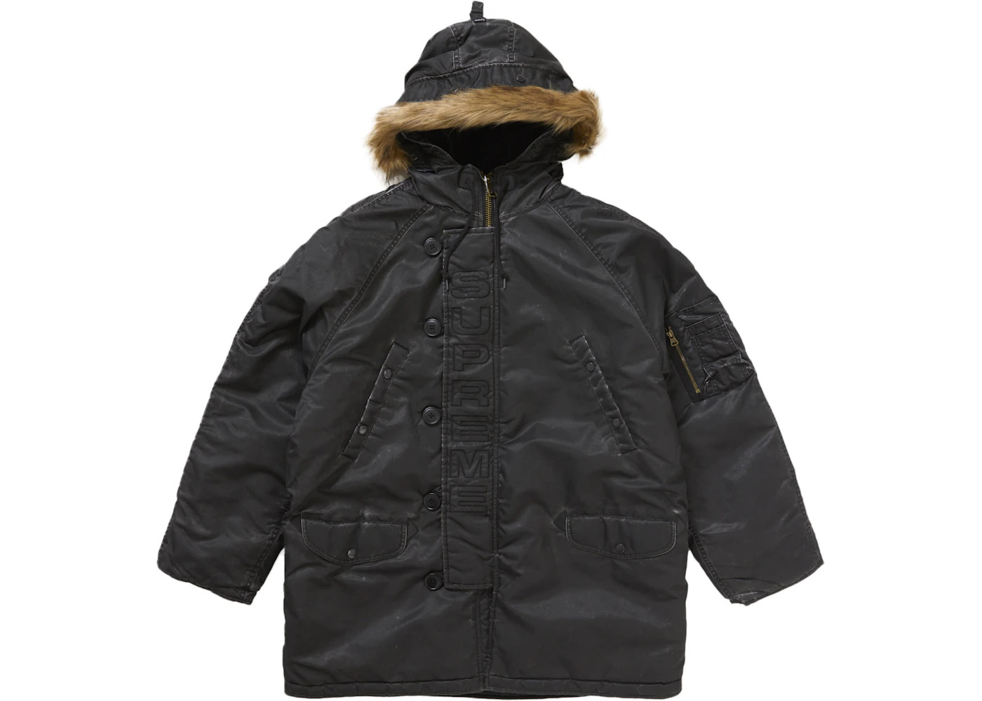 Supreme Washed Flight Satin N 3B Parka Black - 1