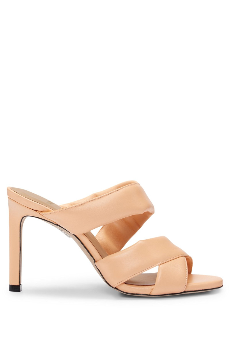 OPEN-TOE MULES IN NAPPA LEATHER WITH PADDED STRAPS 1