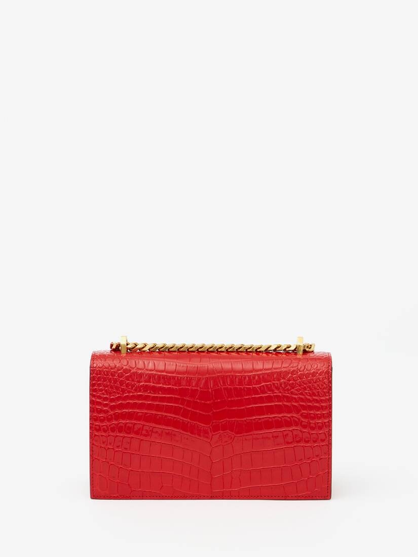 Jewelled Satchel in Deep Red - 3