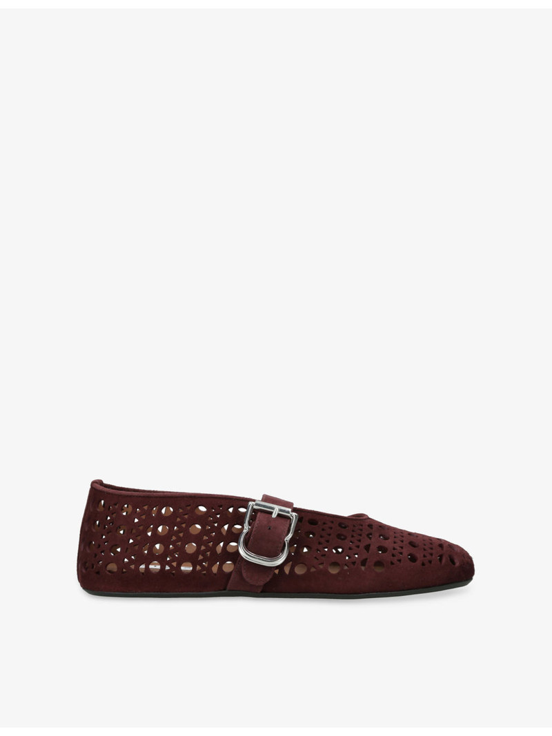 Vienne Suede Mary Jane Ballet Flats 1