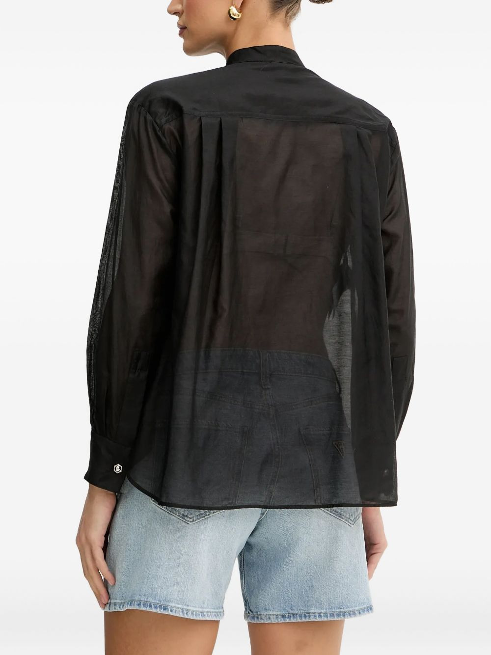 mock-neck long-sleeves shirt - 3