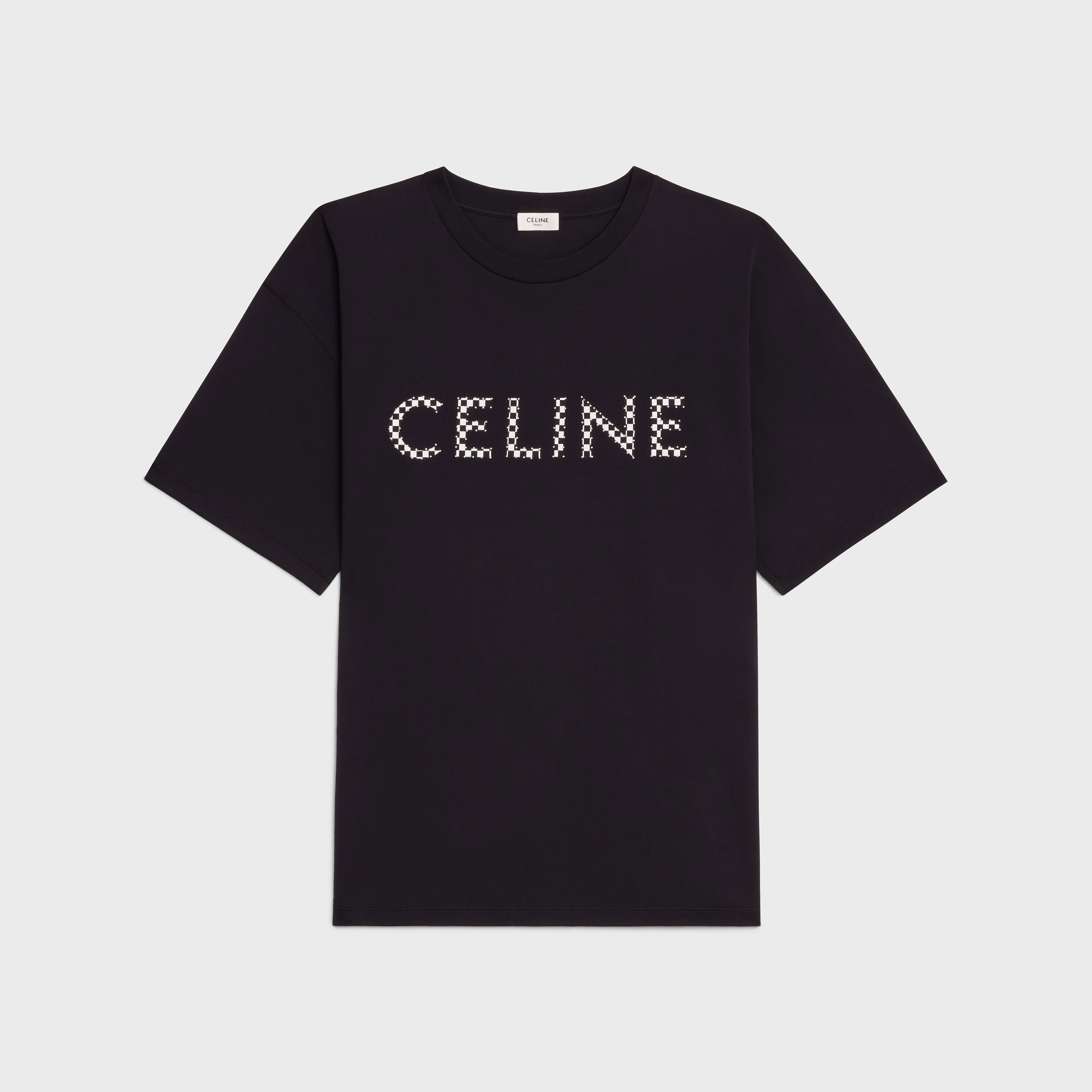 CELINE LOOSE T-SHIRT IN COTTON JERSEY WITH STUDS - 1