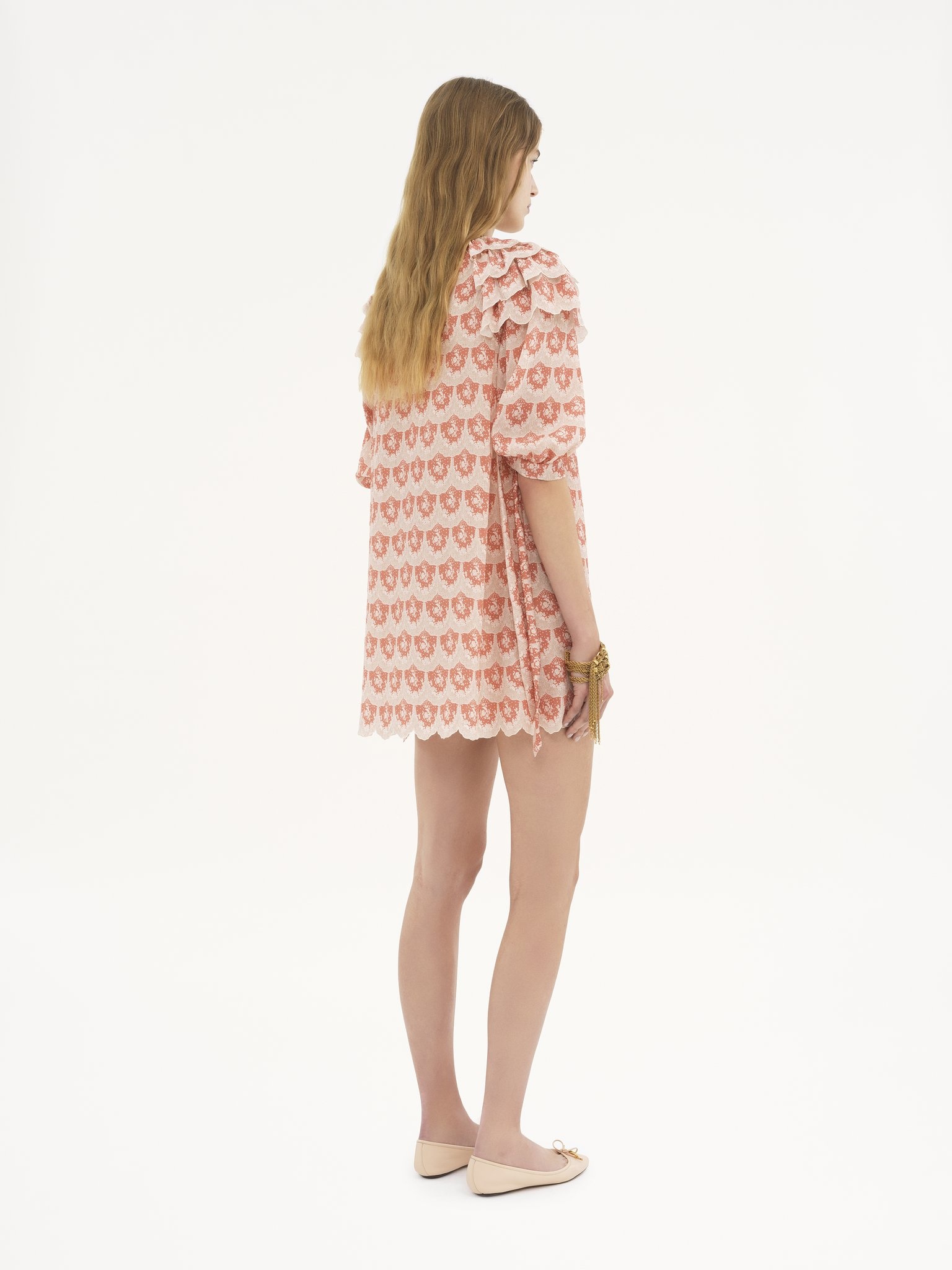 PUFF-SLEEVE MINI DRESS IN SILK CRÊPON - 5