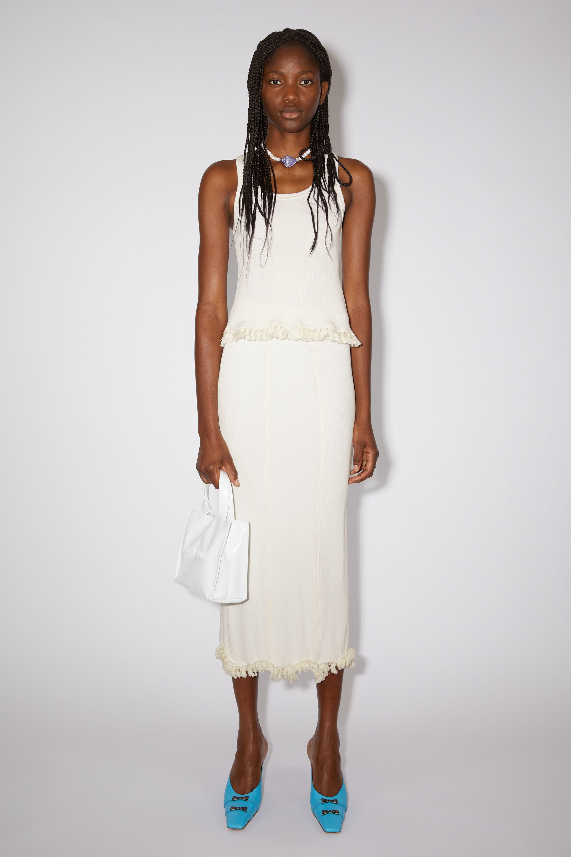 Tassel pencil skirt - White - 2