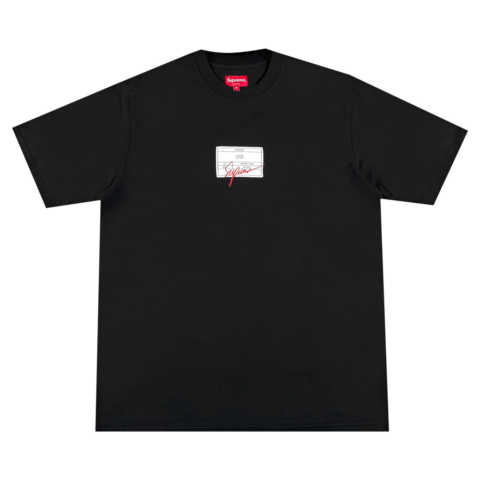 Supreme Signature Label Short-Sleeve Top 'Black' - 1