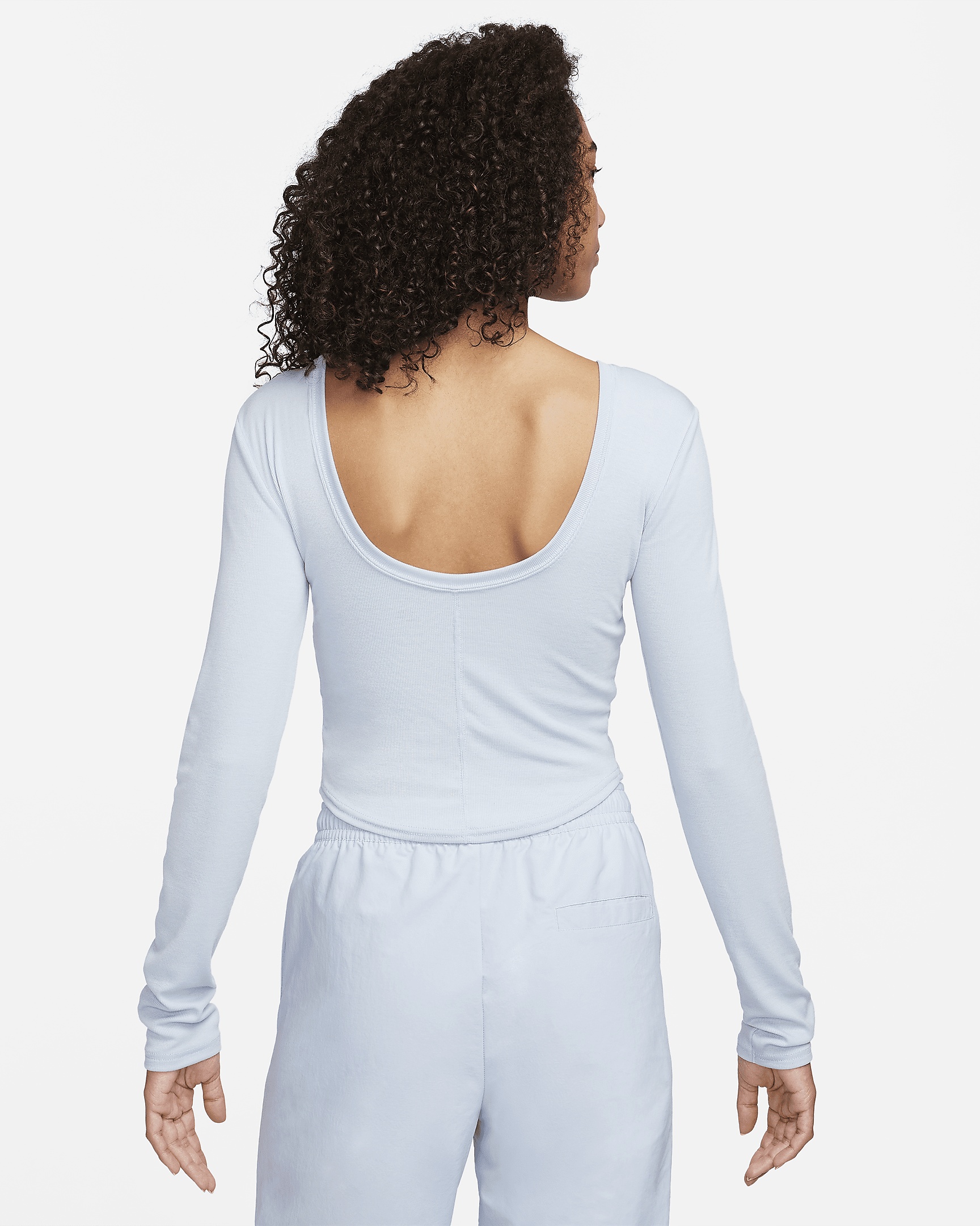 Nike Sportswear Chill Knit Women's Tight Scoop-Back Long-Sleeve Mini-Rib Top - 2