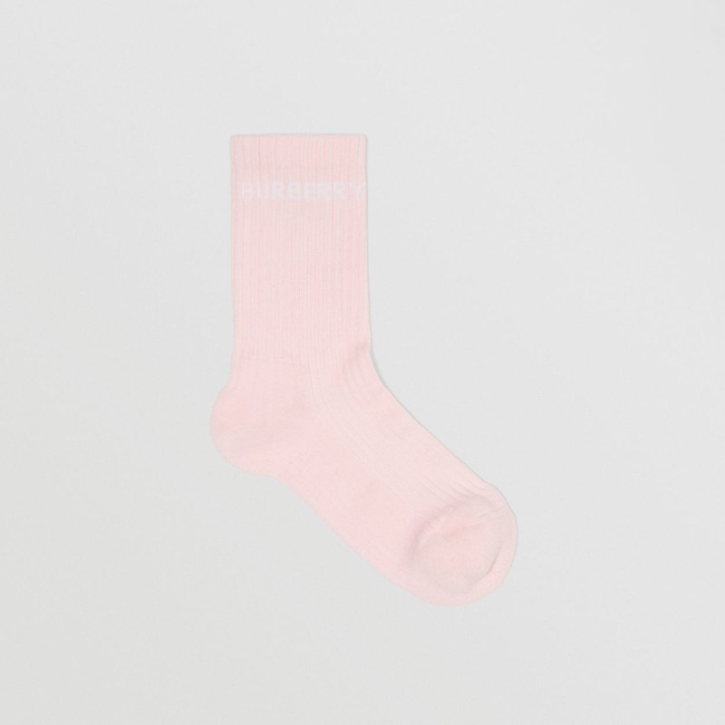 Logo Intarsia Technical Stretch Cotton Socks 1