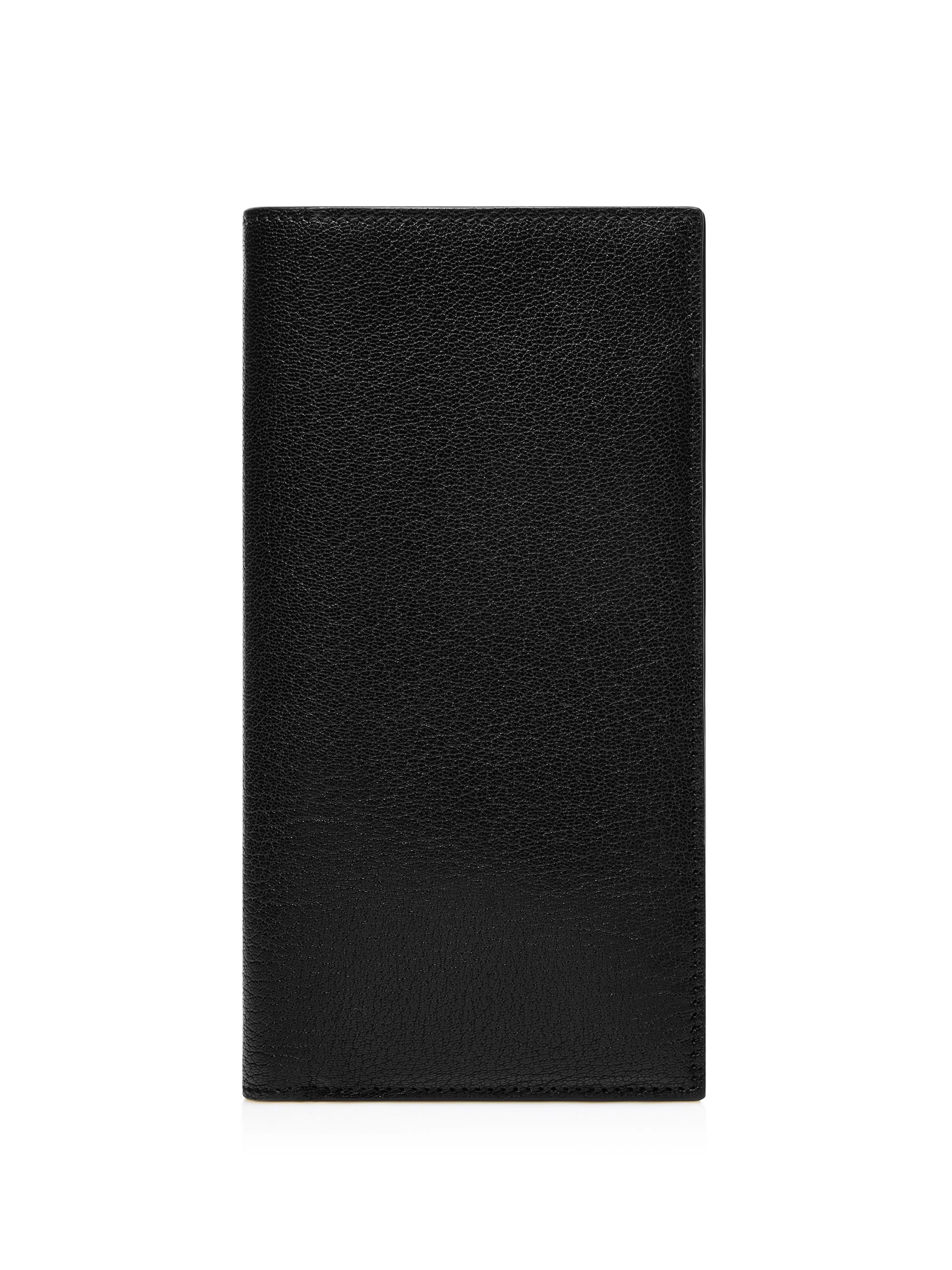 Men's Leather Vertical Strap Wallet - Black - 1