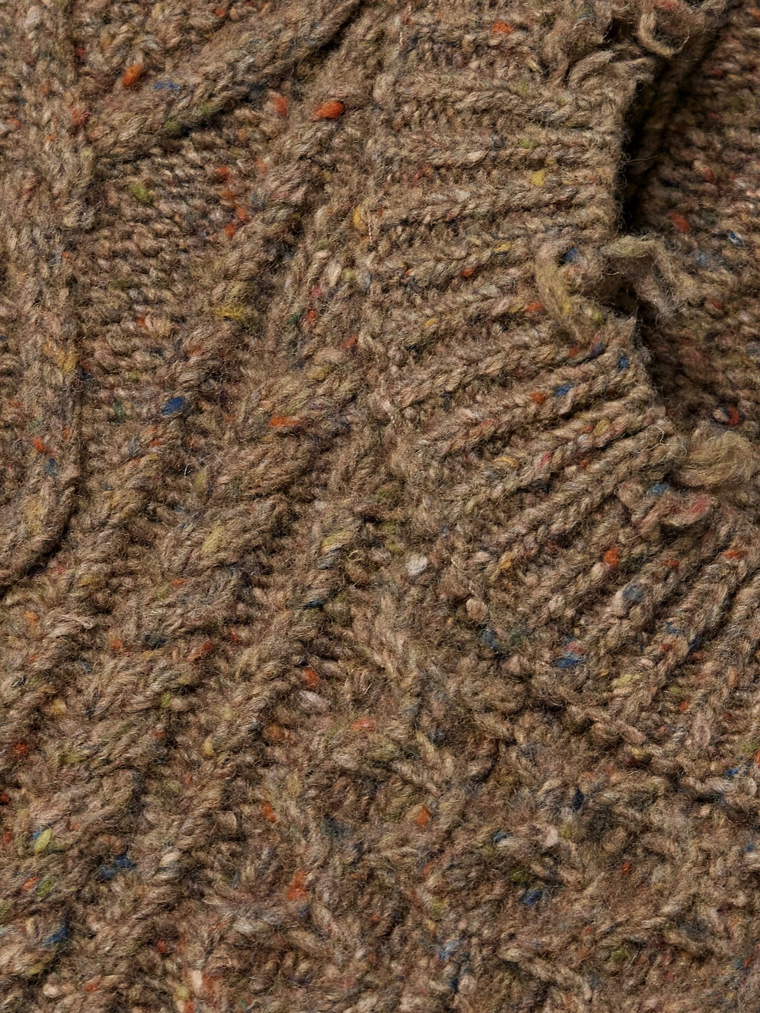 Boyfriend frayed cable-knit wool-blend vest Brown - 4