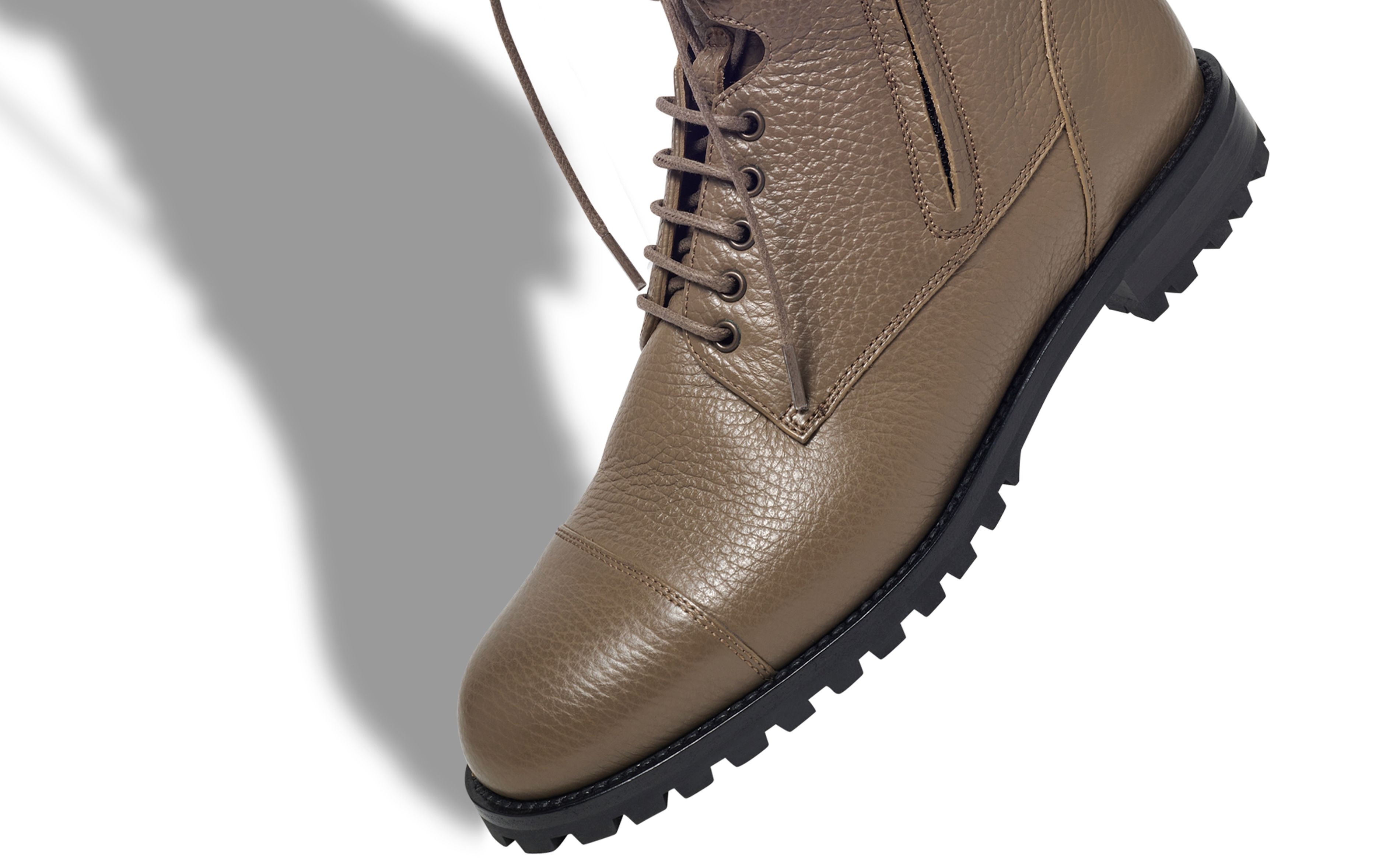 Light Brown Calf Leather Military Boots - 4