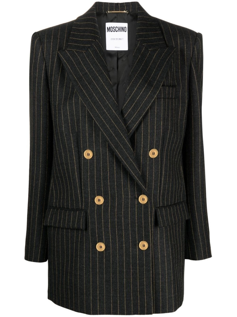 pinstripe wool double-breasted blazer 1