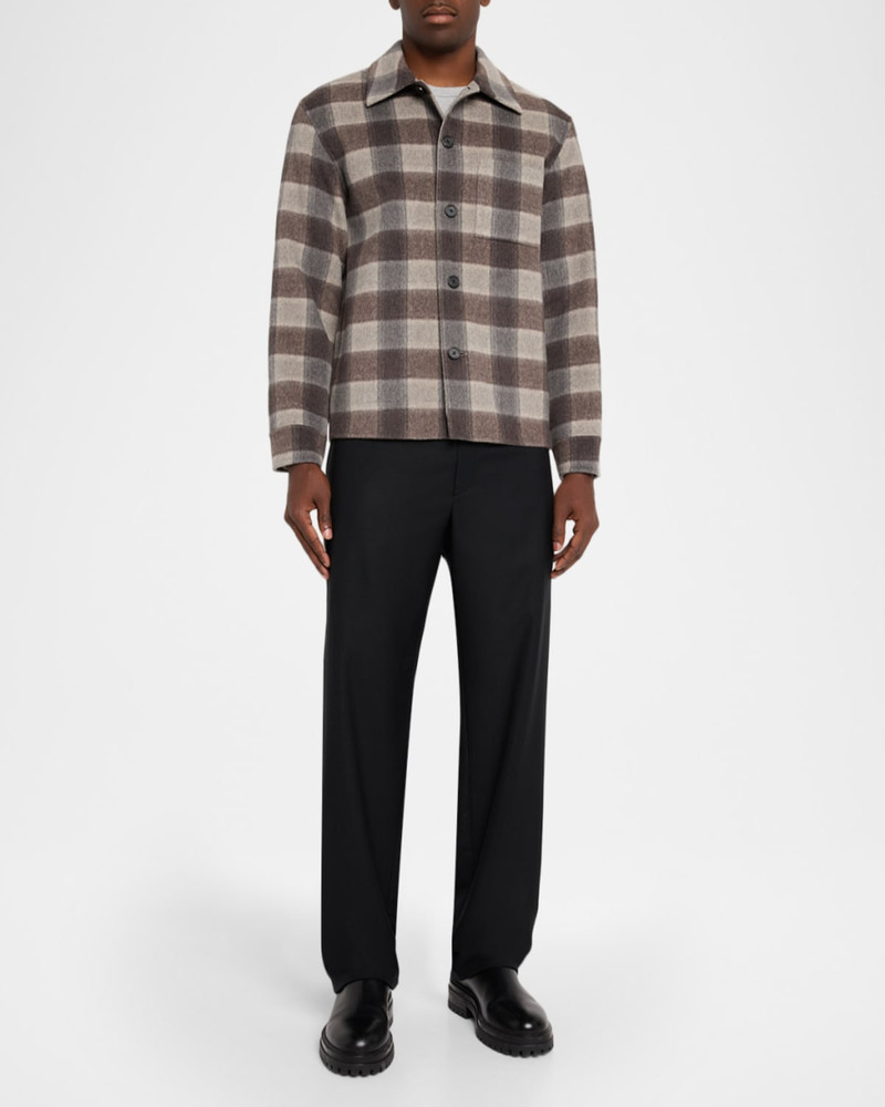 Theory Men's Double-Face Wool Check Overshirt with Pocket outlook