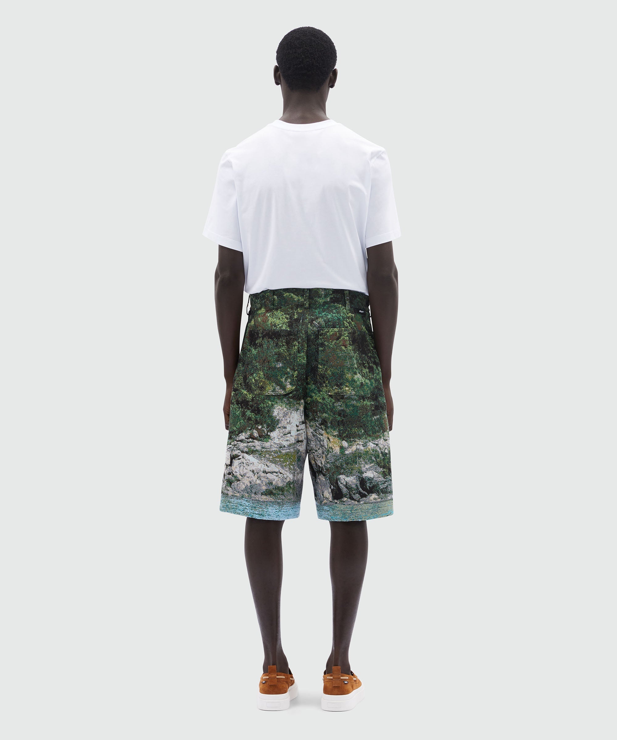 Bermuda shorts in cotton blend with "La Vedetta" graphic - 3