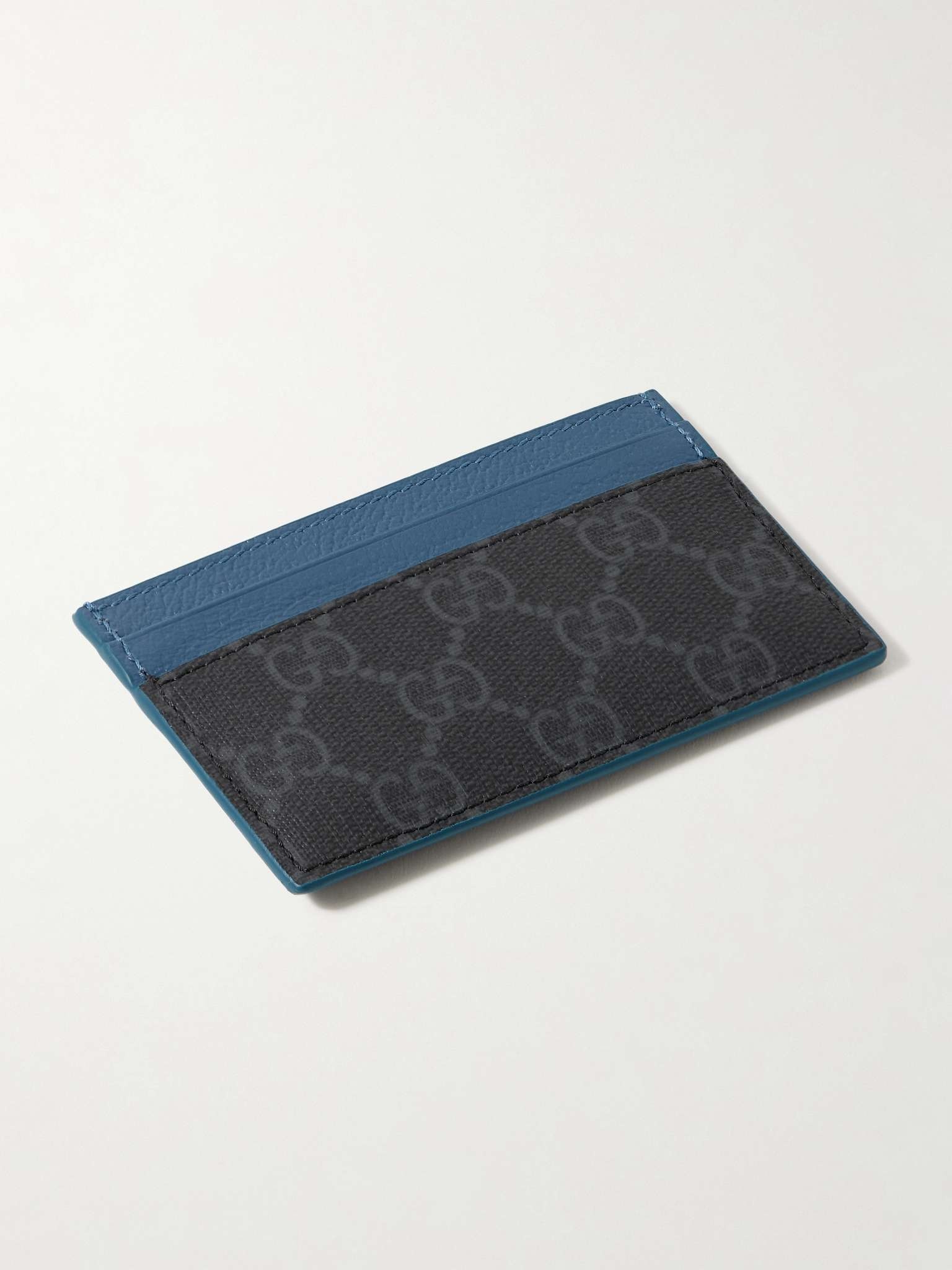 GG Supreme Monogrammed Coated-Canvas and Full-Grain Leather Cardholder - 2