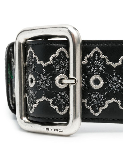 Etro patterned wide leather belt outlook