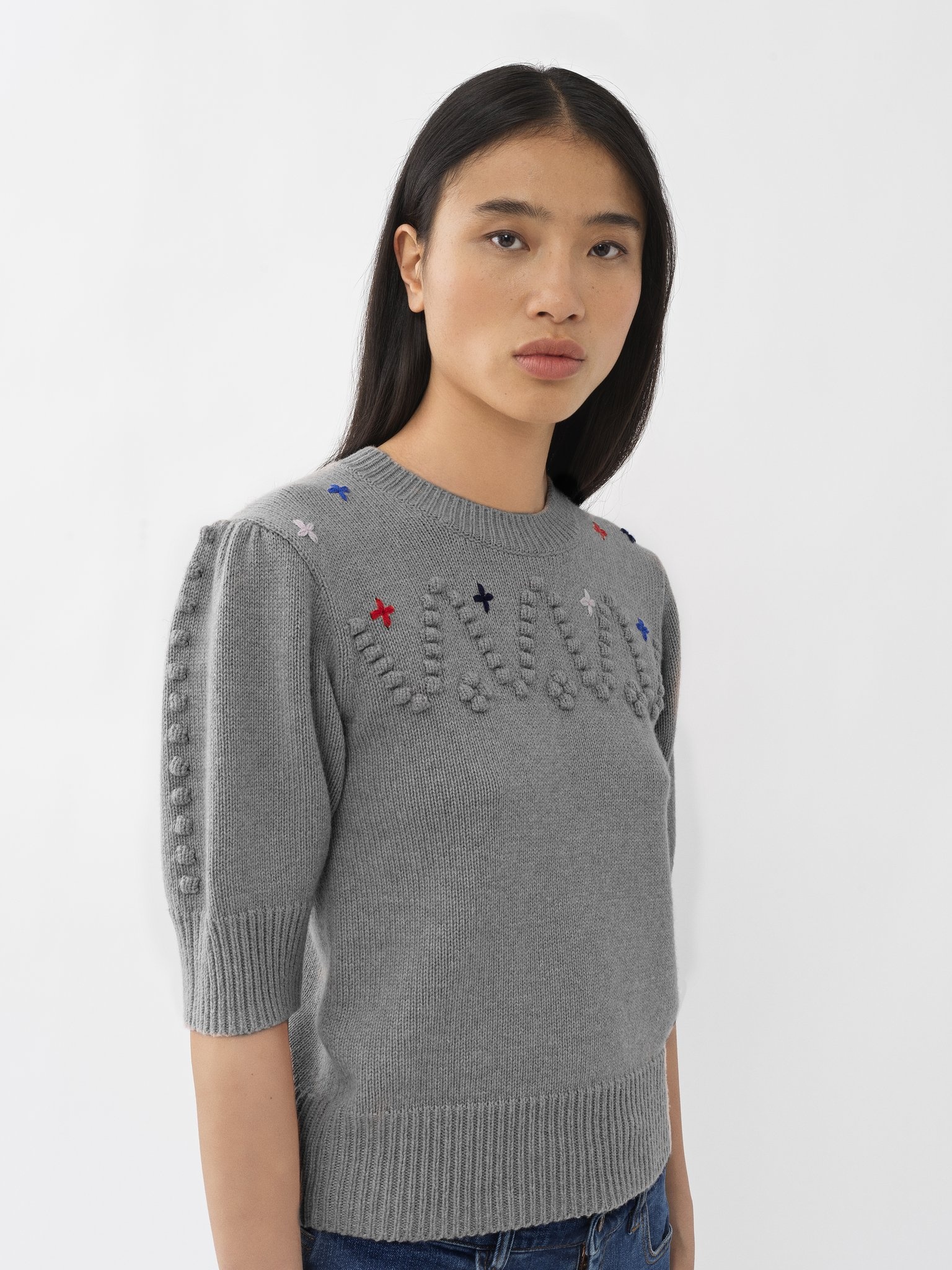 BUBBLE STITCH KNIT BLOUSE - 2