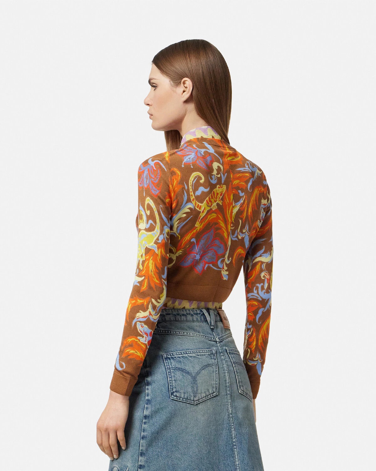 Exotic Barocco Silk Crop Knit Cardigan - 5