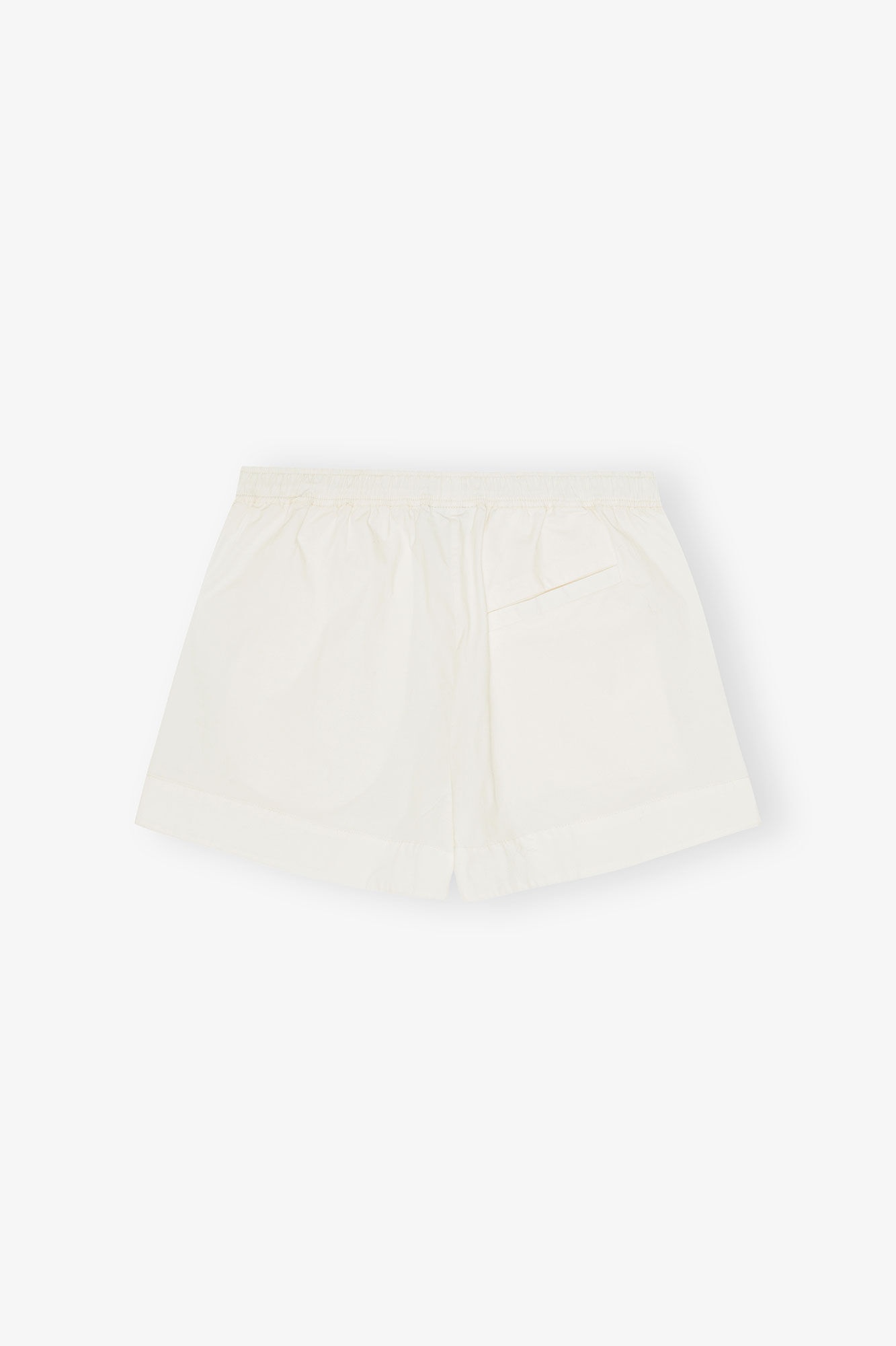 WHITE STRETCH COTTON ELASTICATED SHORTS - 6