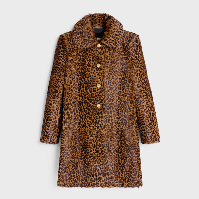 babydoll coat in leopard shearling 1