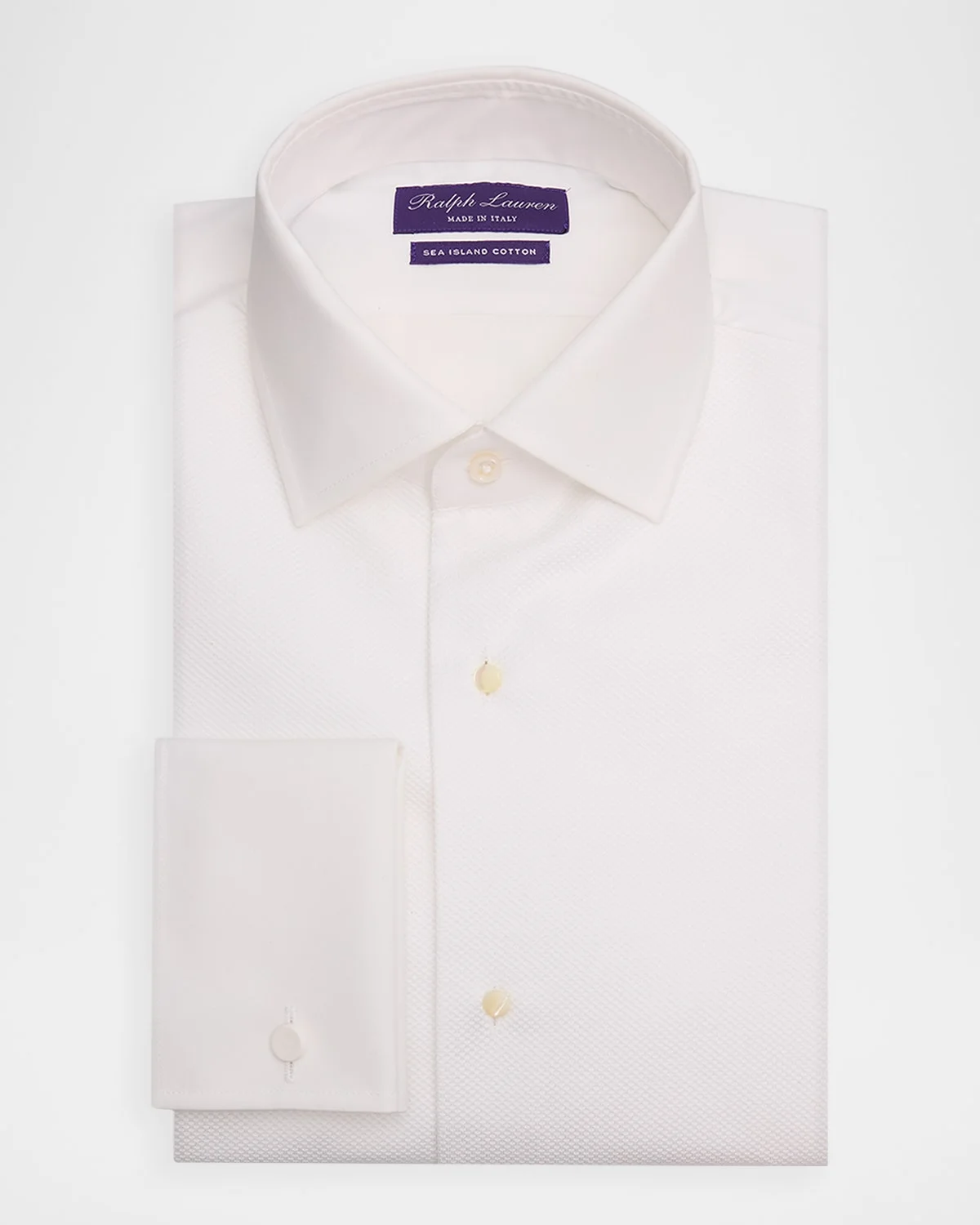 Men's Sea Island Cotton Textured French Cuff Dress Shirt - 1
