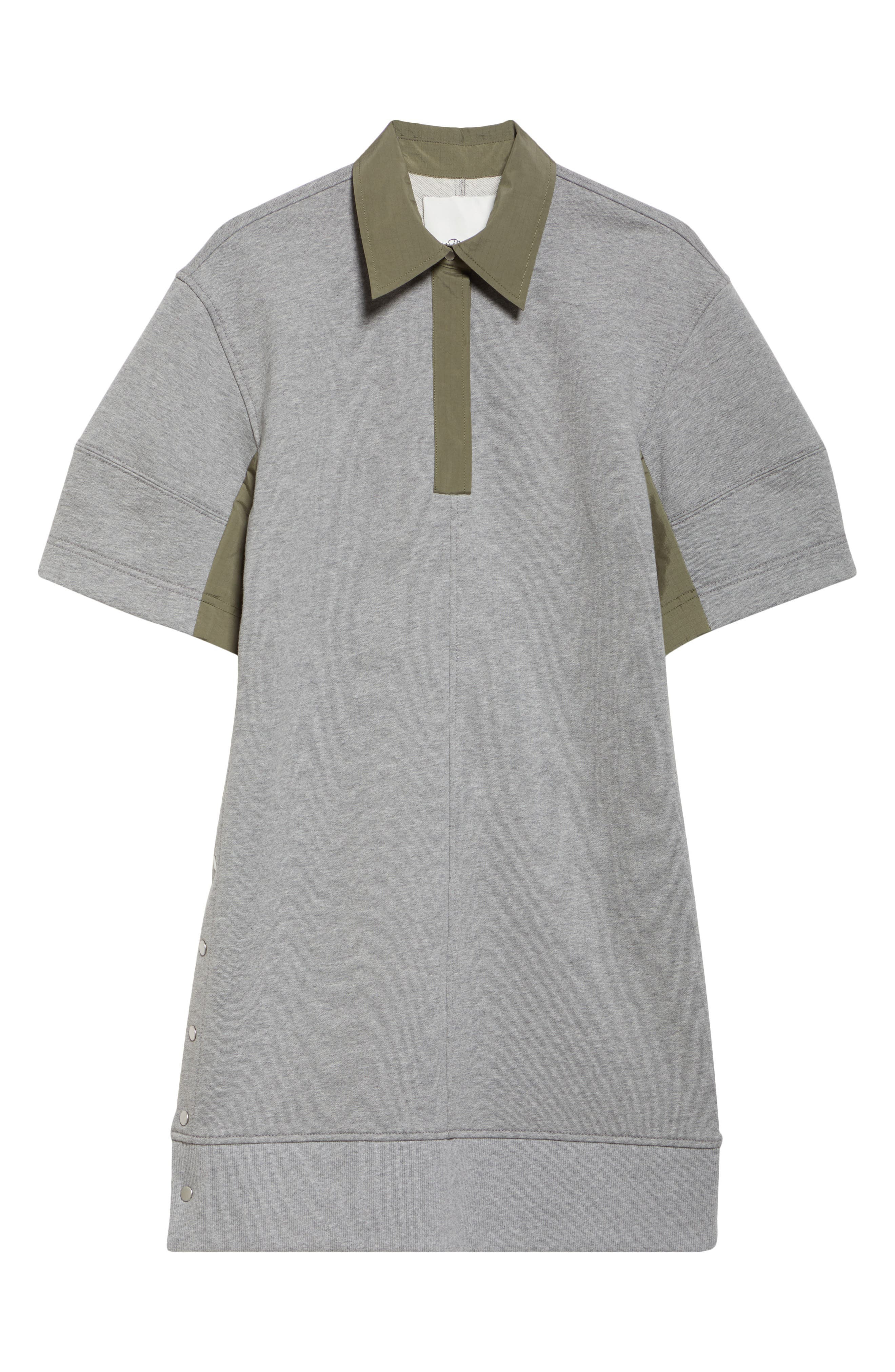 3.1 Phillip Lim Mixed Media Polo Minidress in Grey Melange-Army at Nordstrom - 5