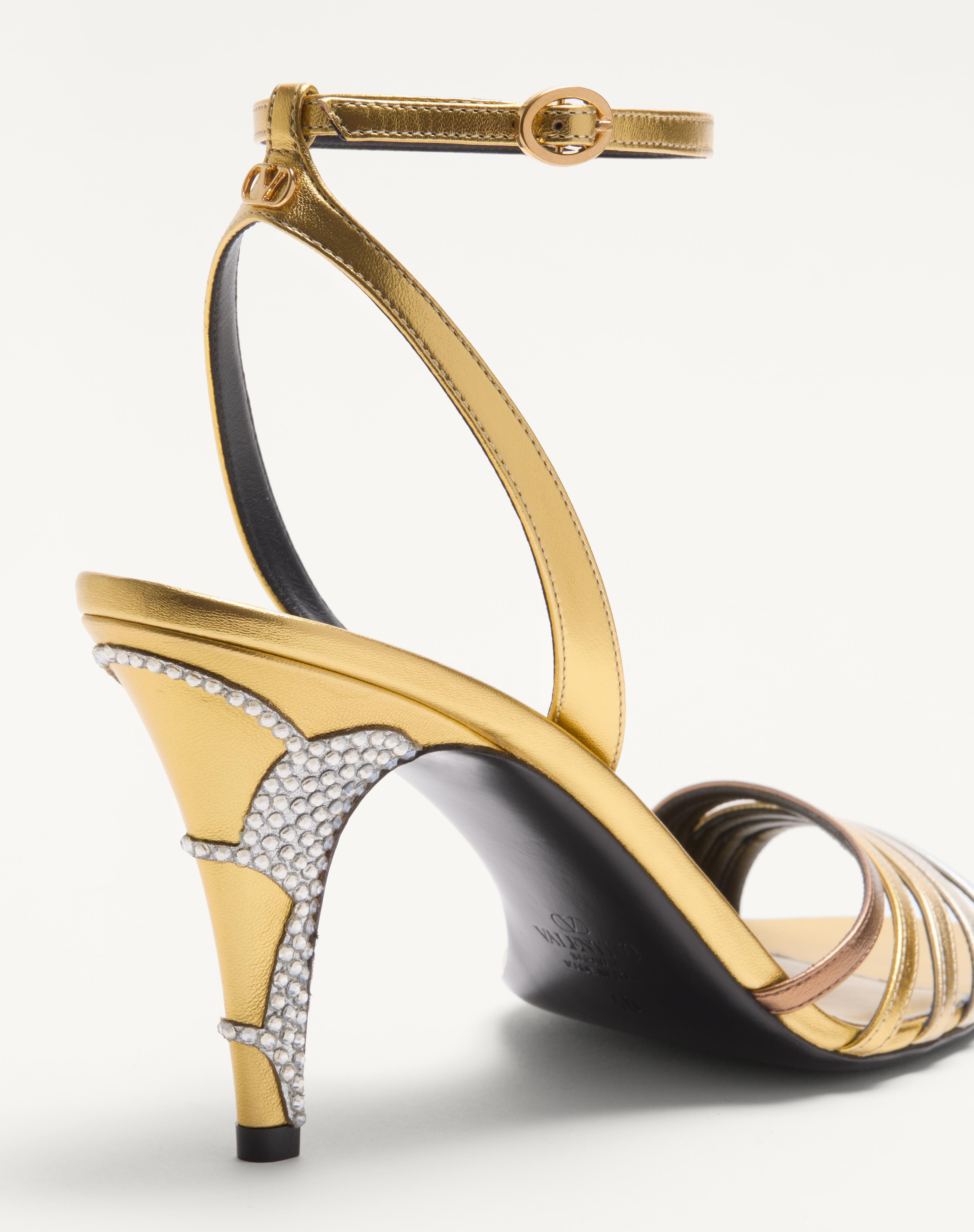 LADYCRUSH SANDAL IN LAMINATED NAPPA WITH CRYSTALS 85MM - 4