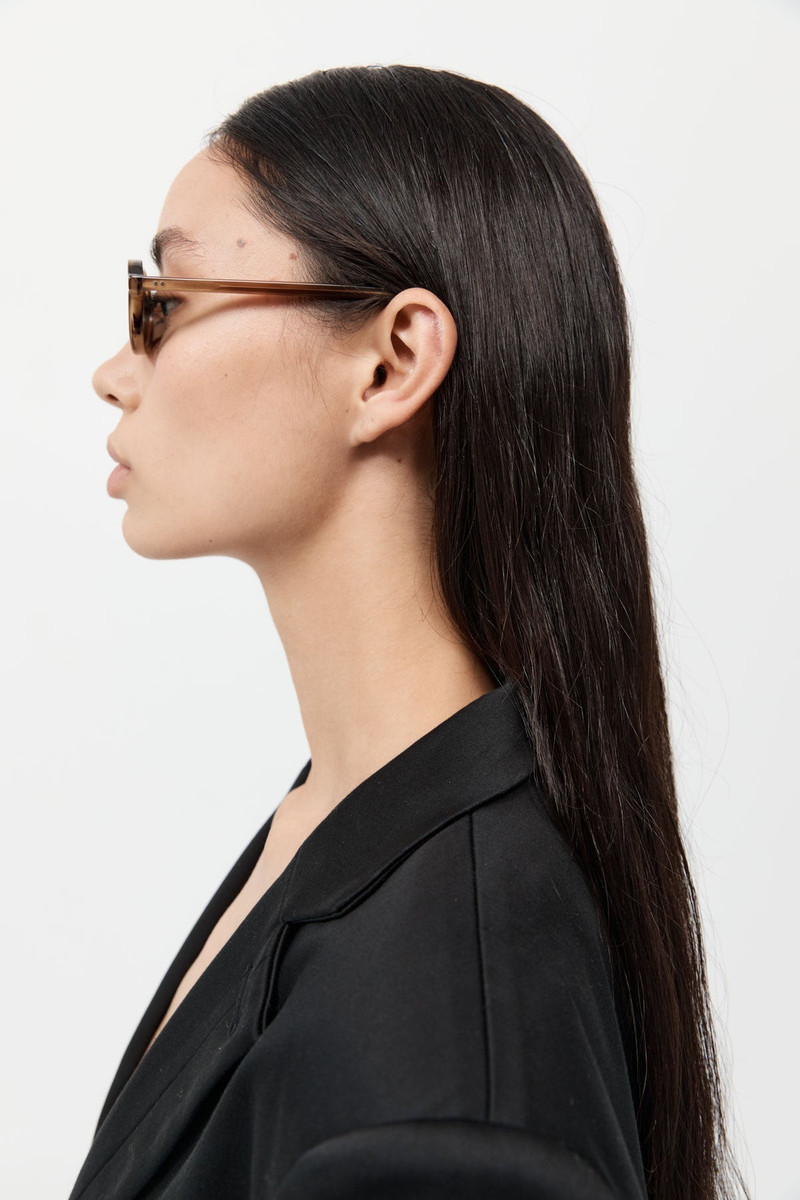 90s Slim Oval Sunglasses - Tortoiseshell 3