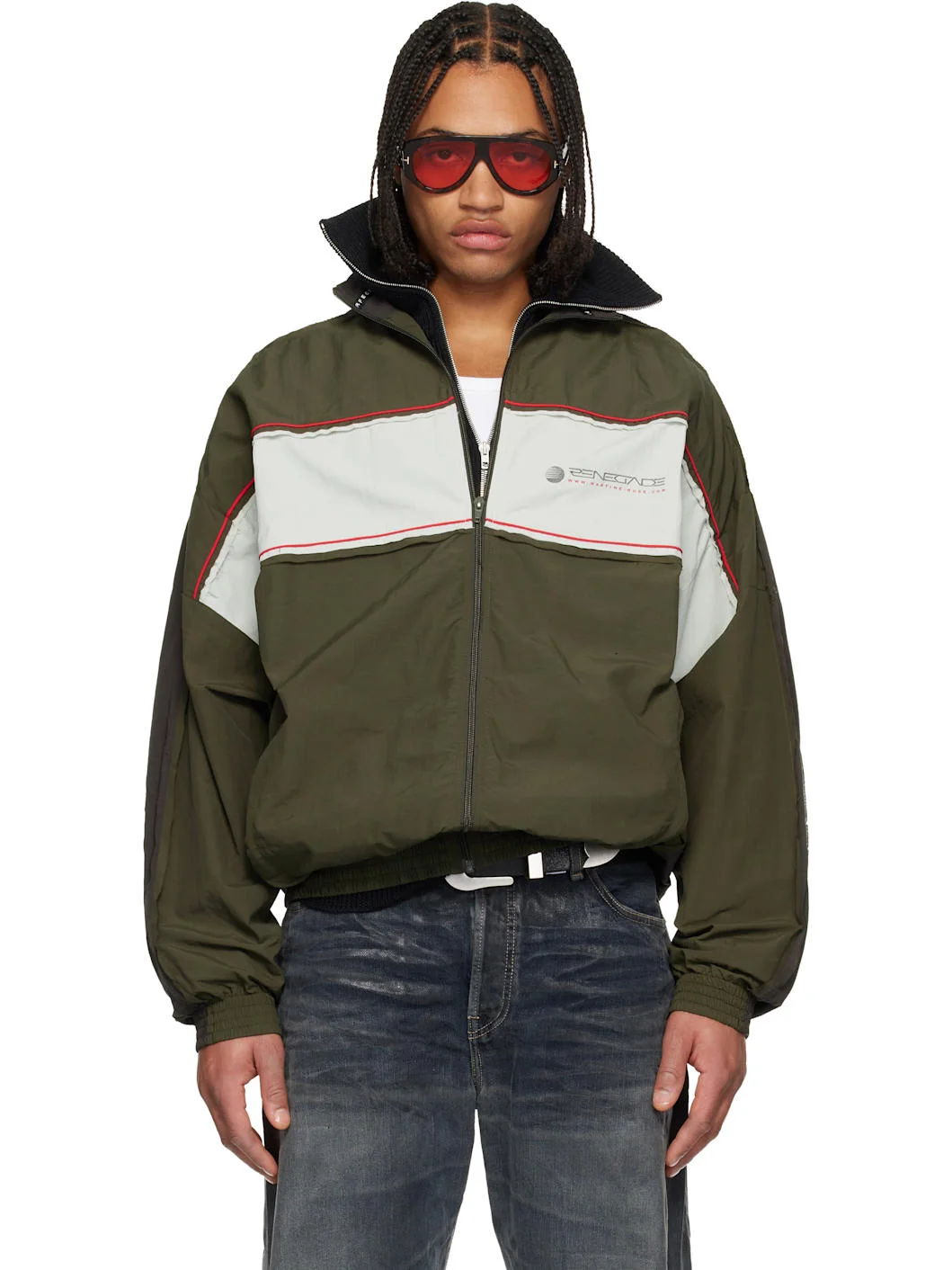Khaki Layered Track Jacket - 1