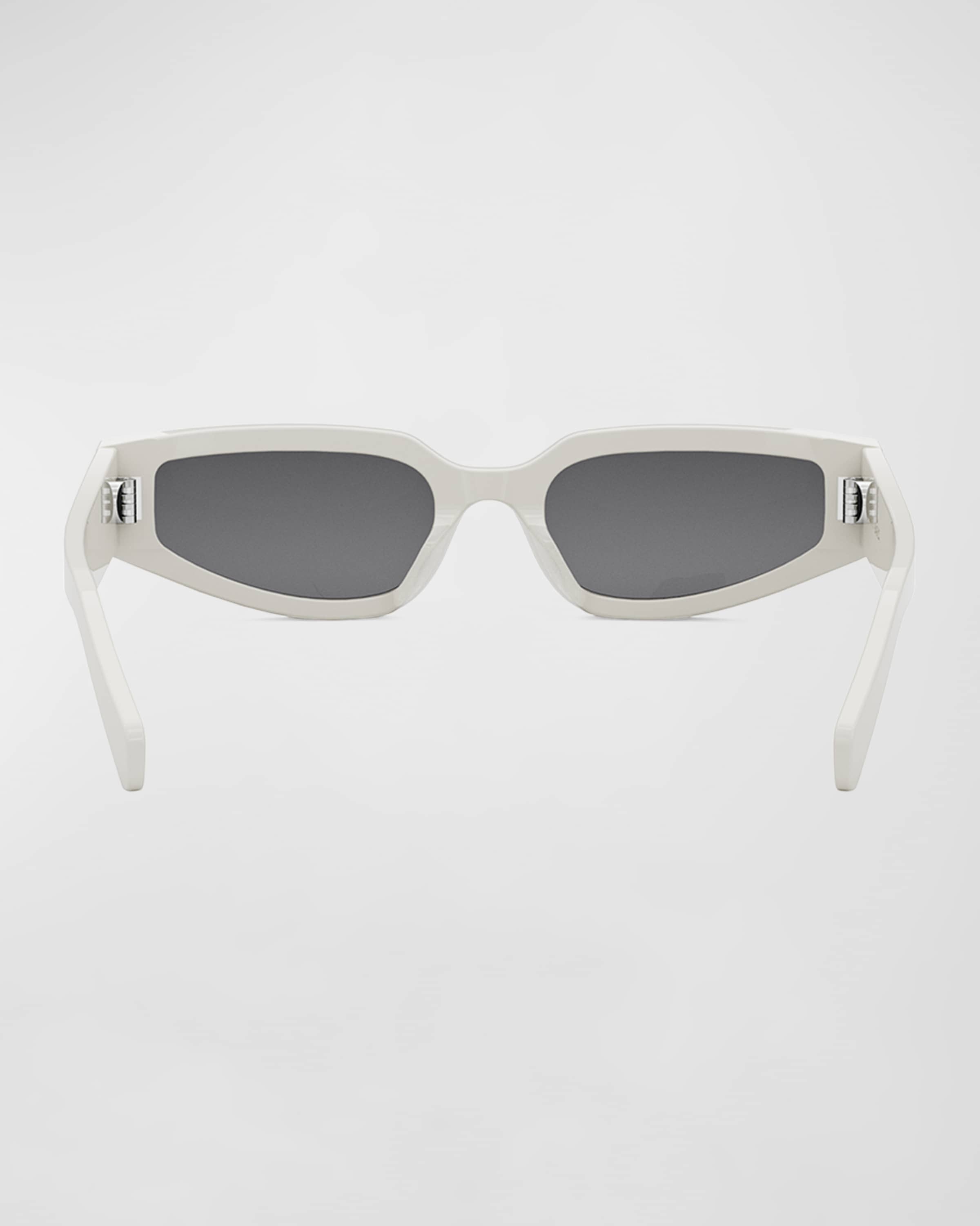 Triomphe Sleek White Acetate Cat-Eye Sunglasses - 5