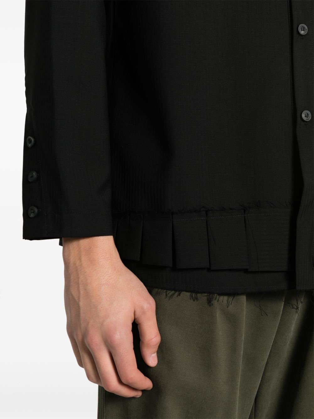 Jono long-sleeve frayed-hem shirt - 5
