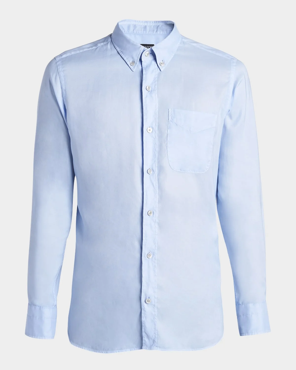 Men's Slim-Fit Gabardine Button-Down Shirt - 1