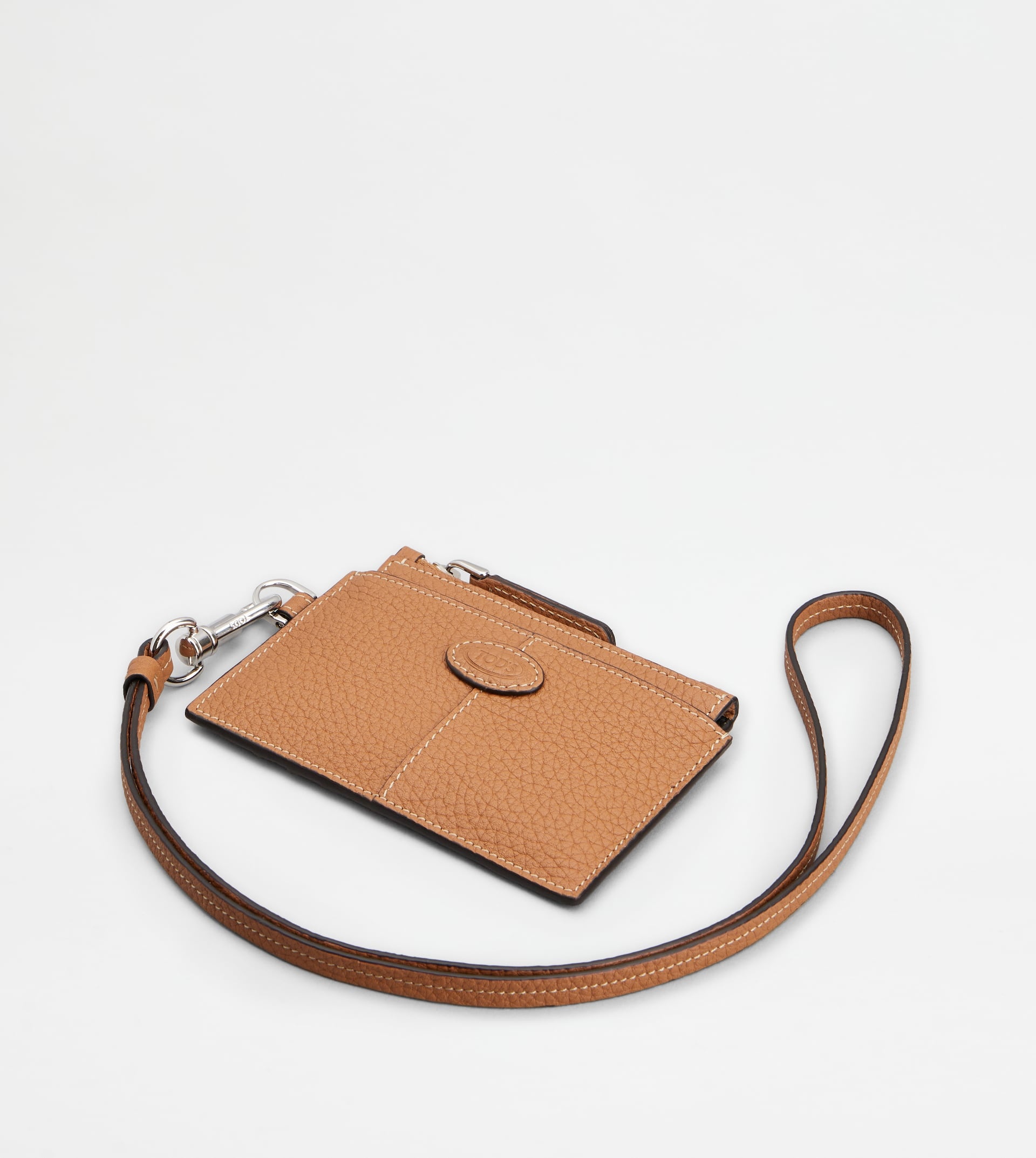 NECK CARD HOLDER IN LEATHER - BROWN - 3